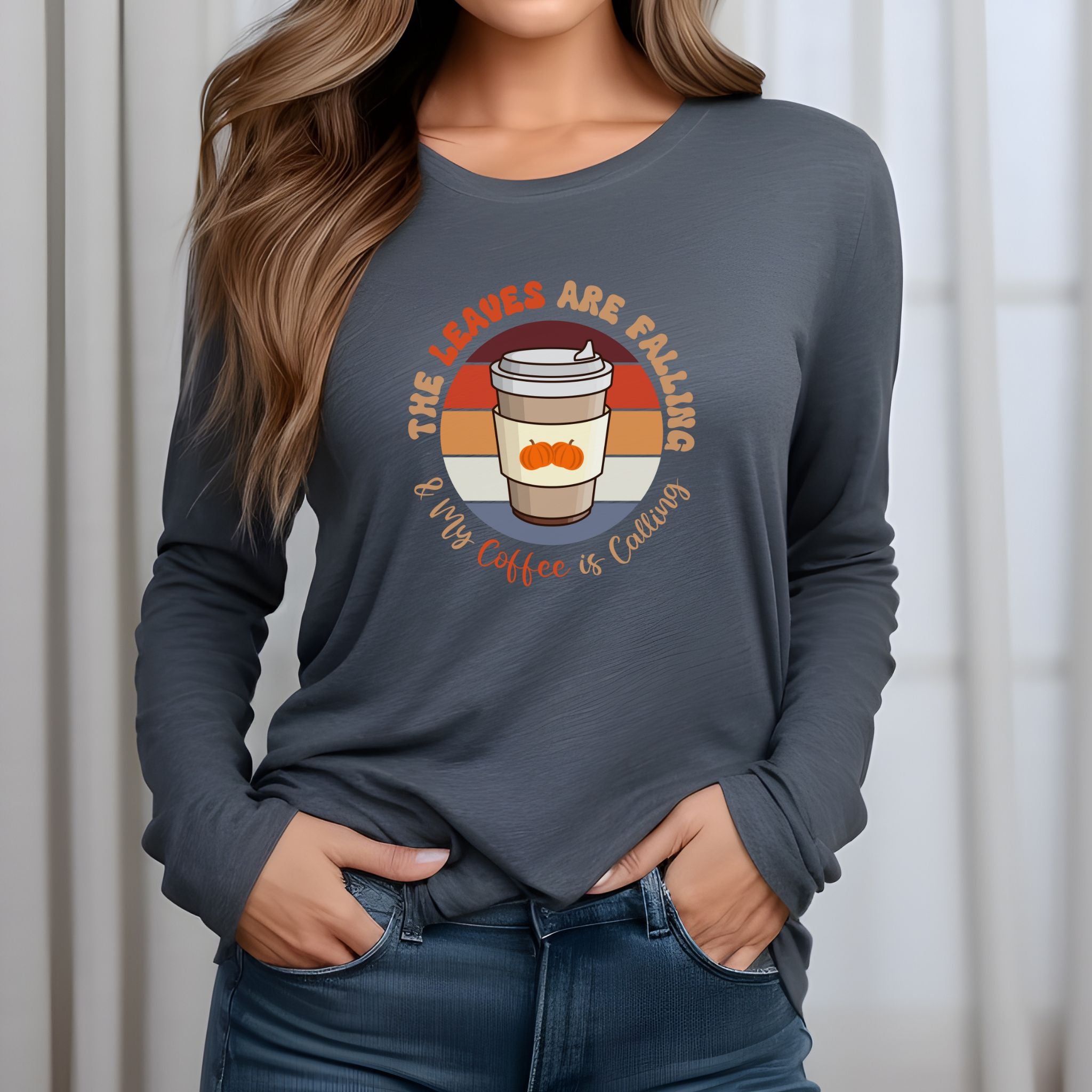 Autumn Brew Cozy Fall Coffee Lover’s Tee, Unisex Jersey Long Sleeve Tee