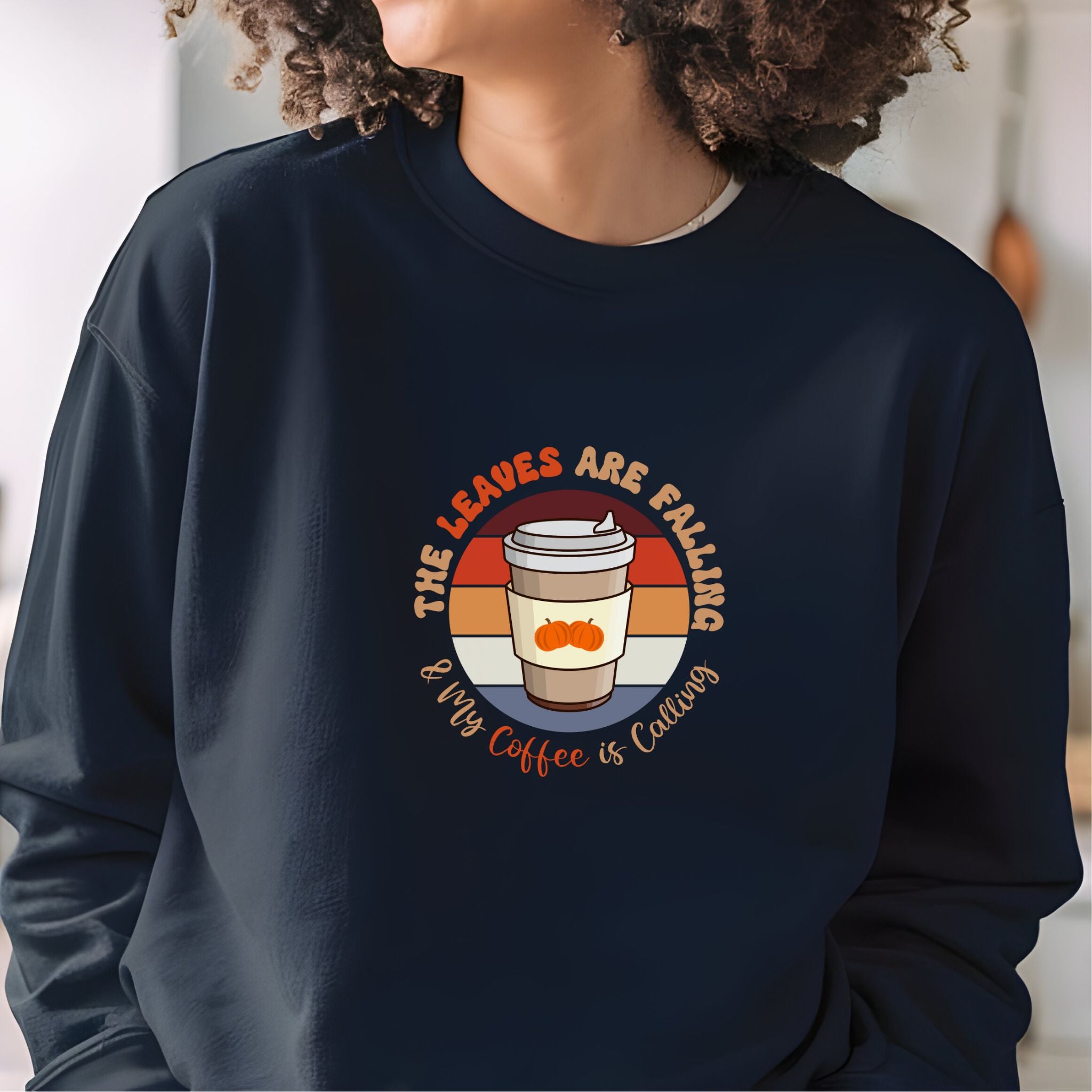 Autumn Brew Cozy Fall Coffee Lover’s Tee, Unisex Heavy Blend™ Crewneck Sweatshirt