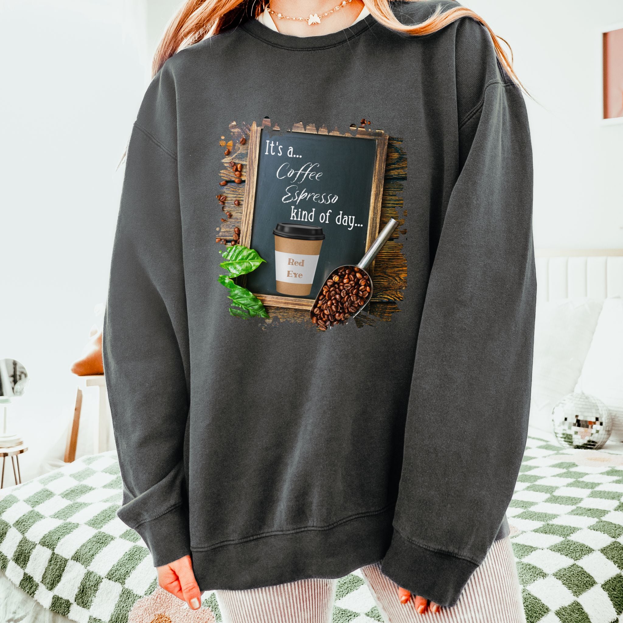 Red Eye, Kind of Day, Unisex Lightweight Crewneck Sweatshirt