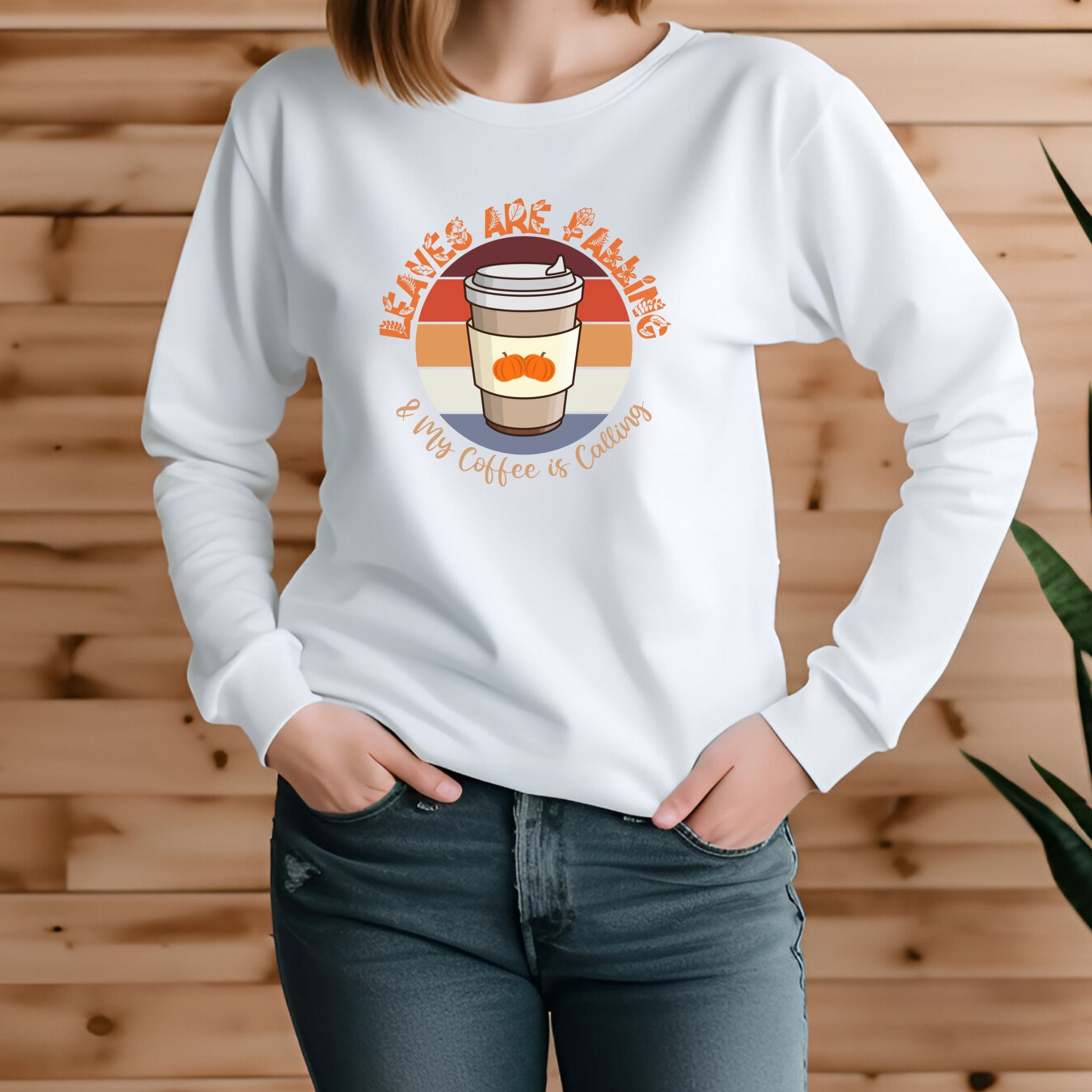 Autumn Brew Cozy Fall Coffee Lover’s Tee, Leaves, Unisex Jersey Long Sleeve Tee