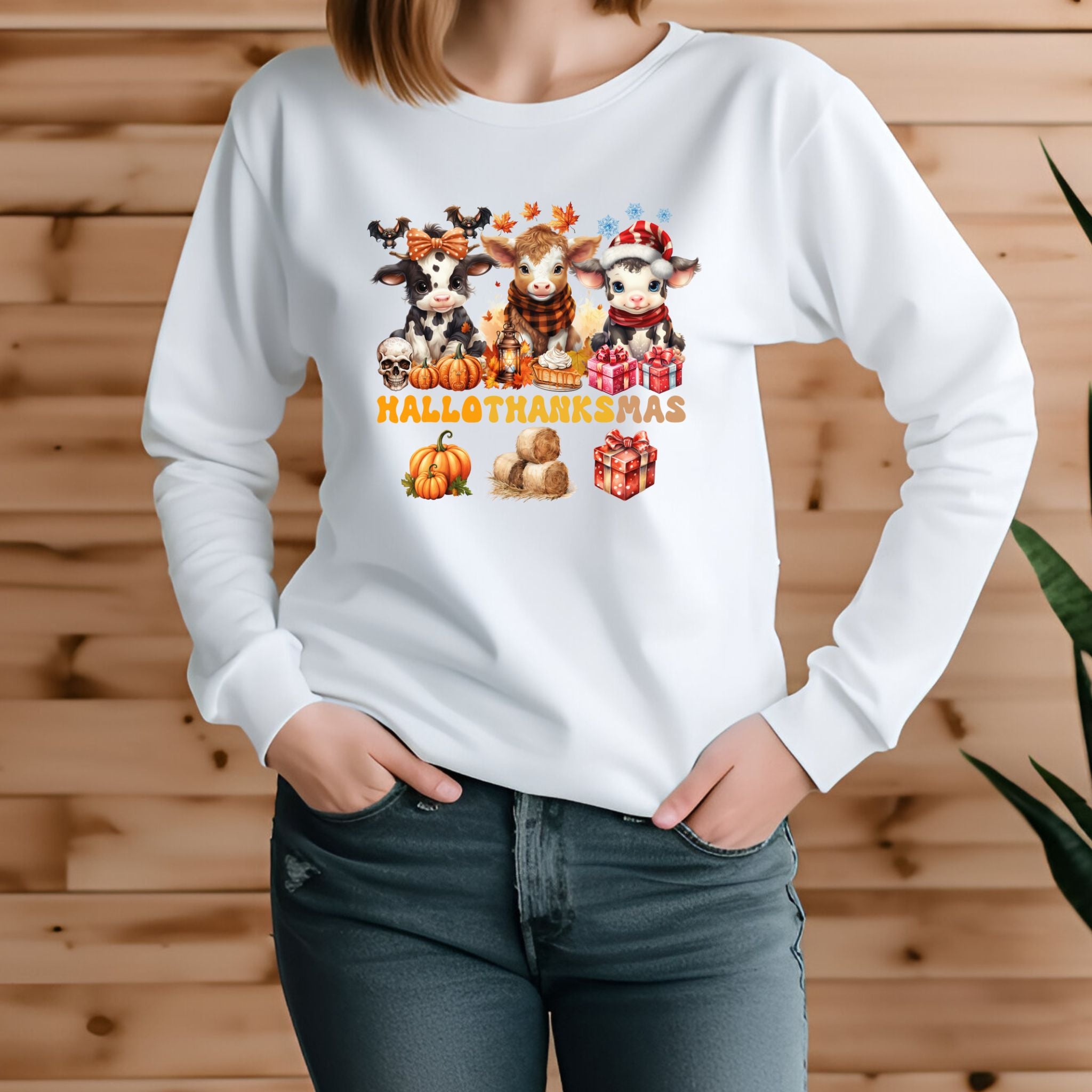 Spooky to Jolly - All-Season Celebration HalloThanksMas Tee (6), Unisex Jersey Long Sleeve Tee