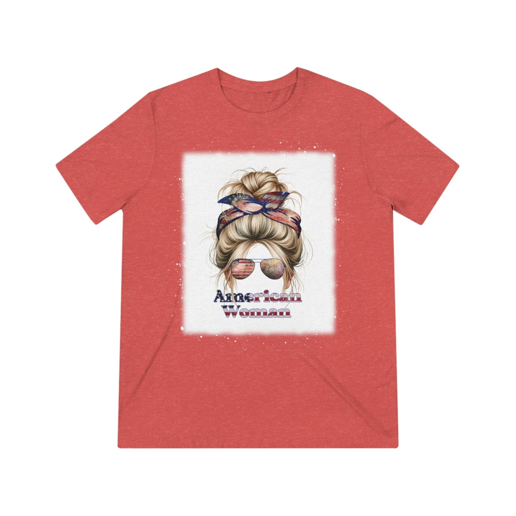 American Woman, Blond Hair, Unisex Triblend T-Shirt - Janlyn's Crafts