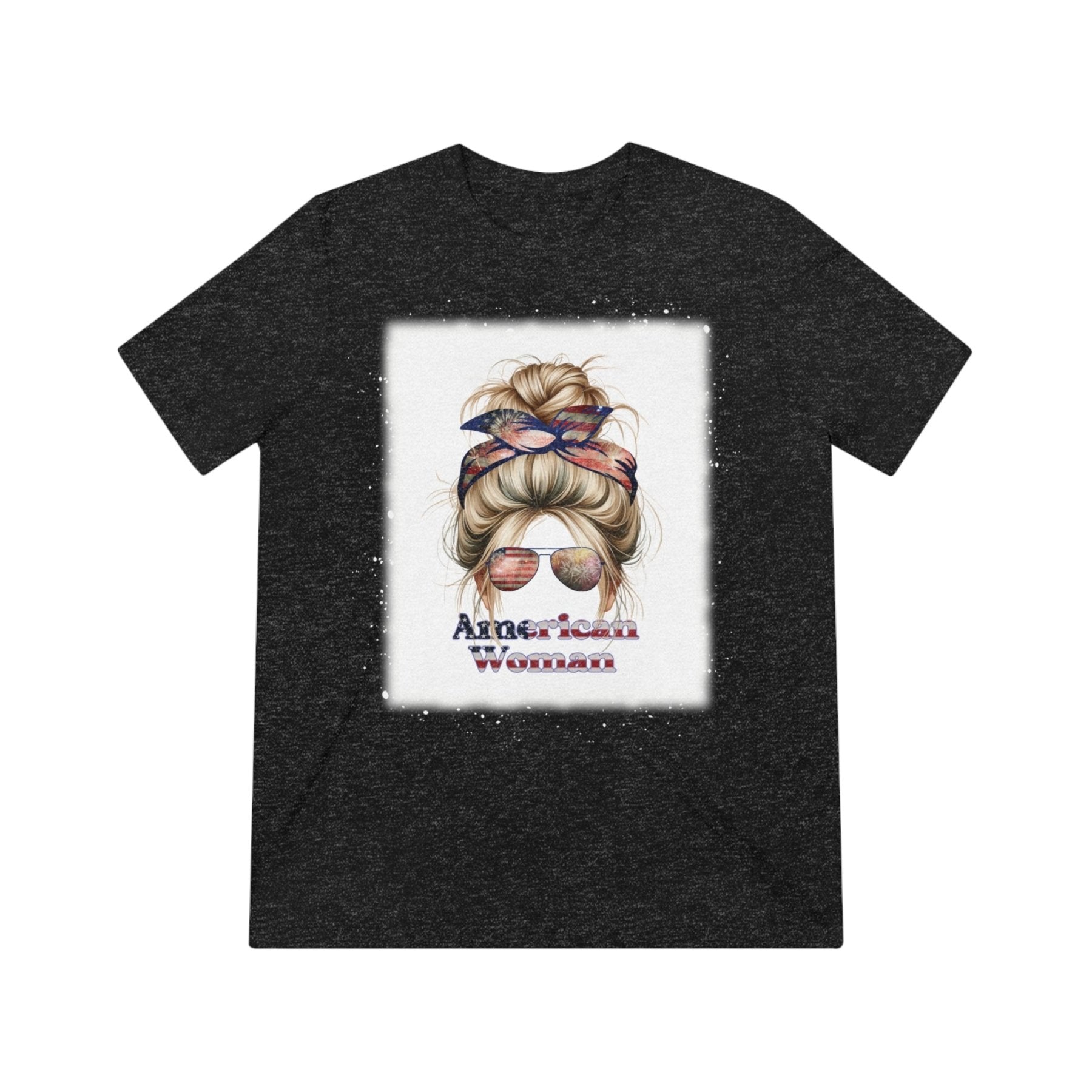 American Woman, Blond Hair, Unisex Triblend T-Shirt - Janlyn's Crafts