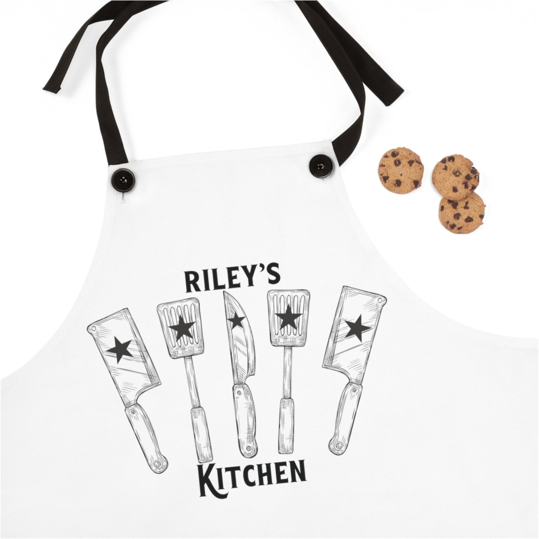 Apron, 5-Star Kitchen with Knives, Personalized Unisex Apron - Janlyn's Crafts