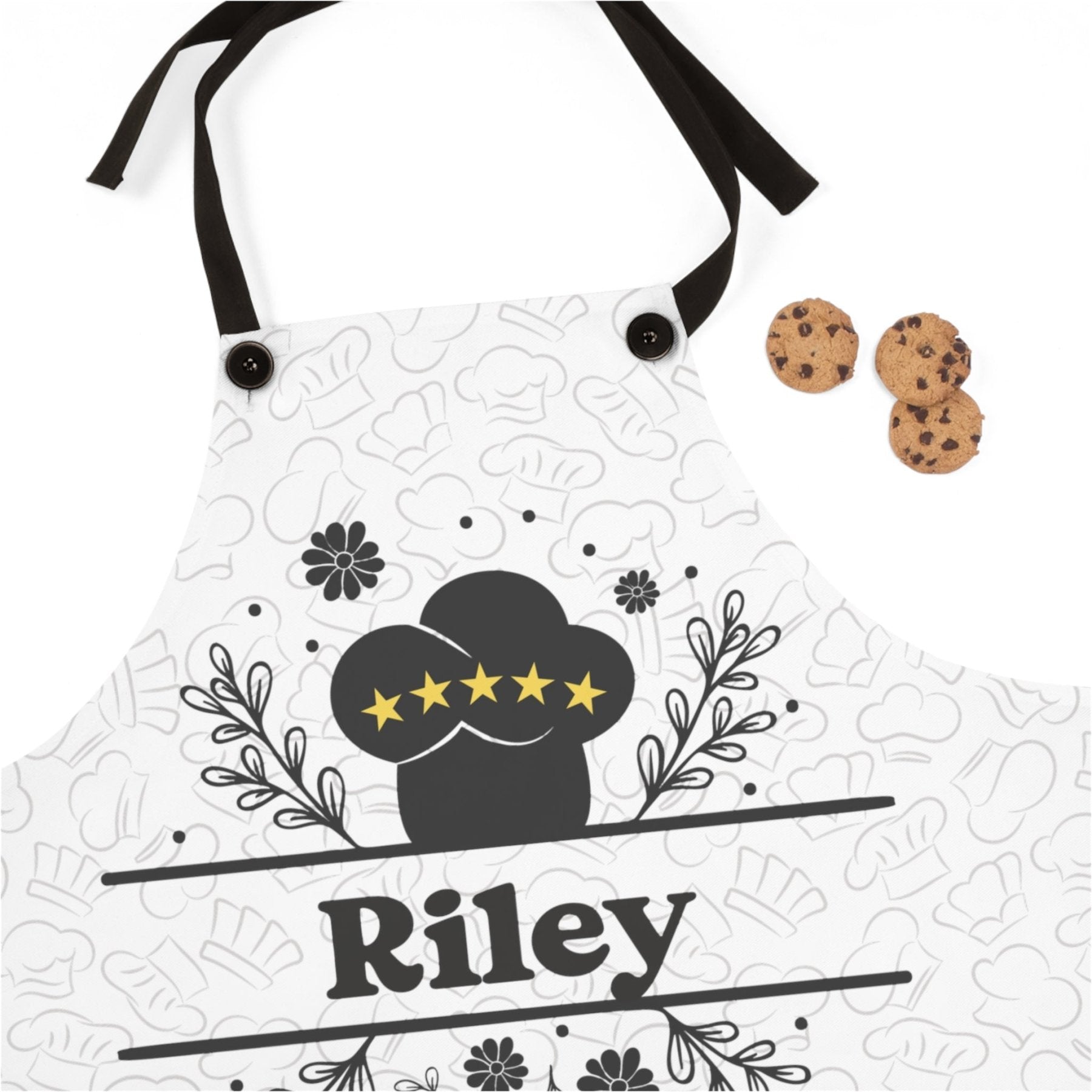 Apron, Chef Hat, 5-Star Gold, Personalized Unisex Apron - Janlyn's Crafts