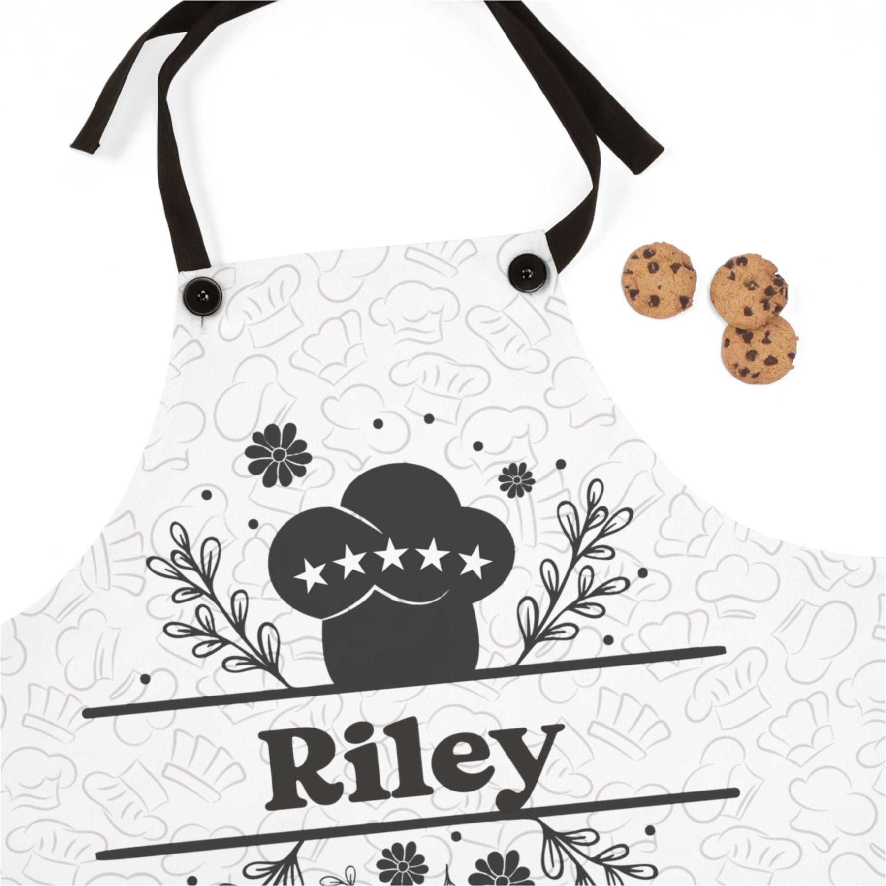 Apron, Chef Hat, 5-Star White, Personalized Unisex Apron - Janlyn's Crafts