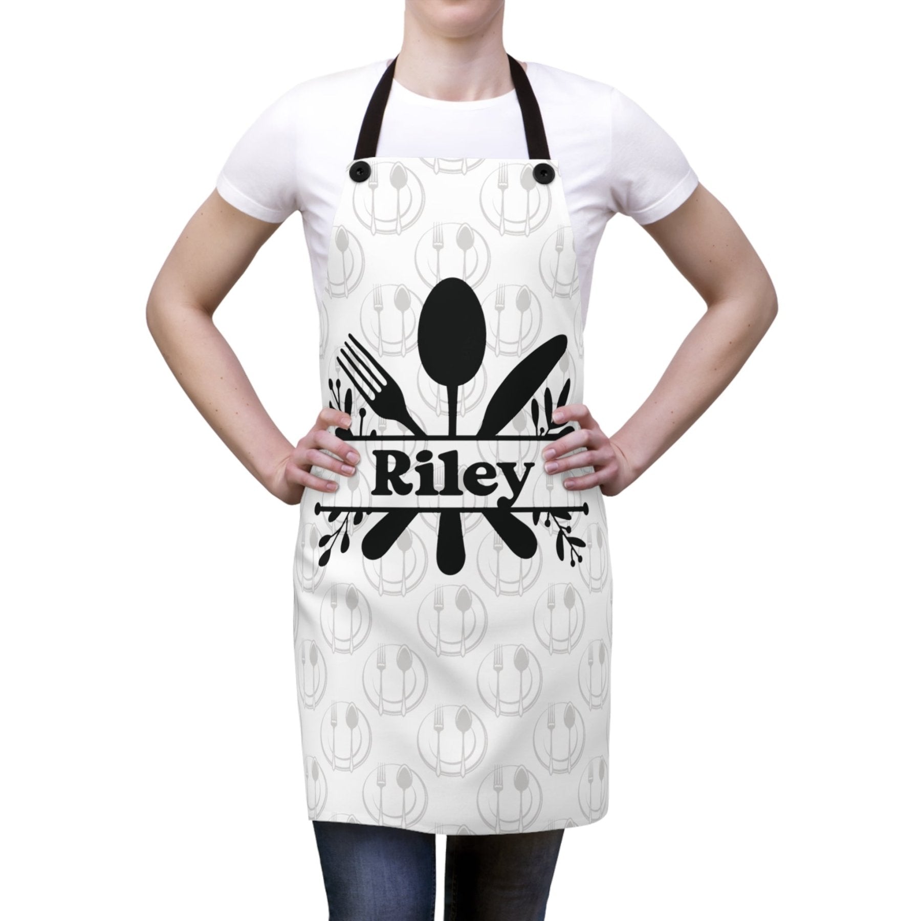 Apron, Fork Spoon & Knife, Personalized Unisex Apron - Janlyn's Crafts