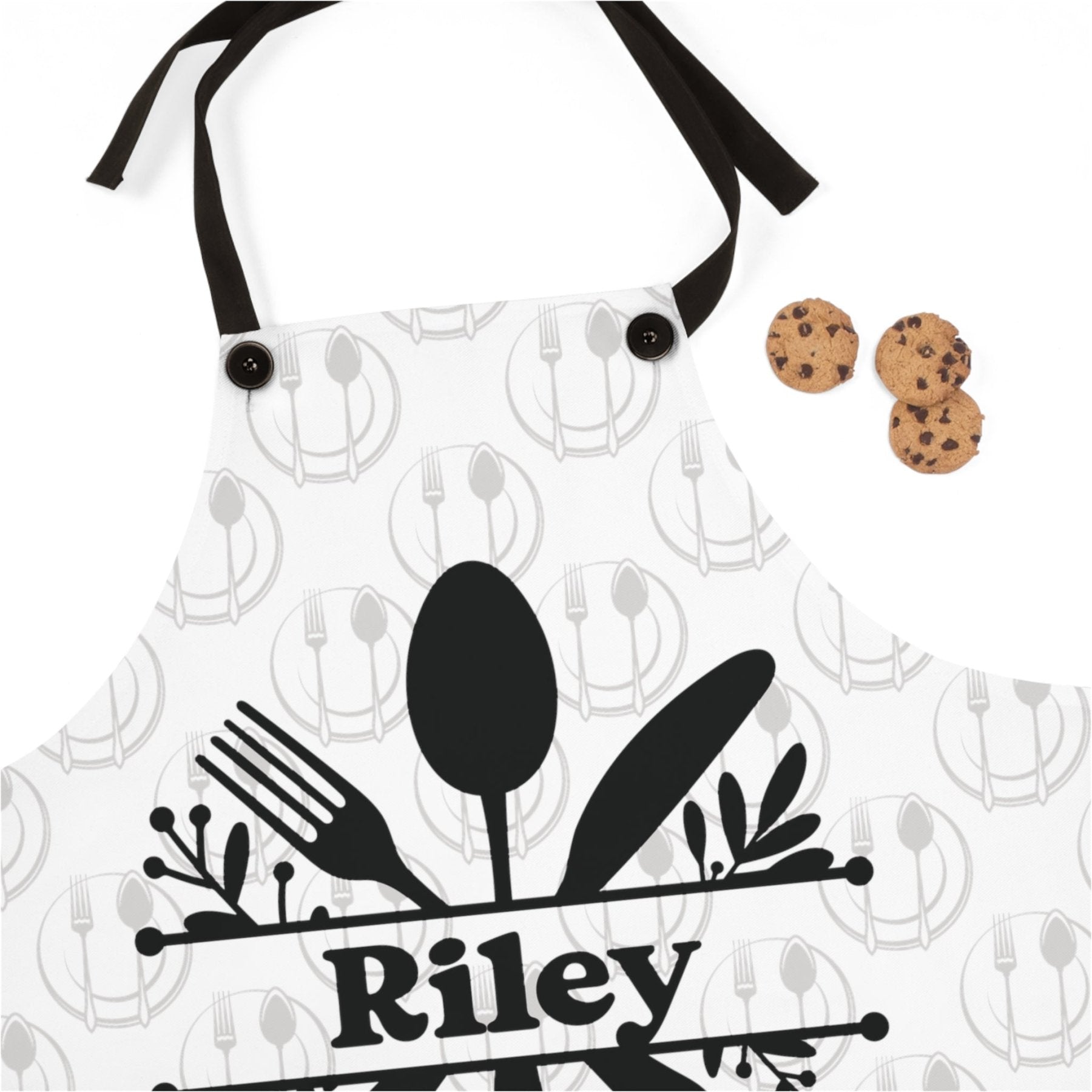 Apron, Fork Spoon & Knife, Personalized Unisex Apron - Janlyn's Crafts