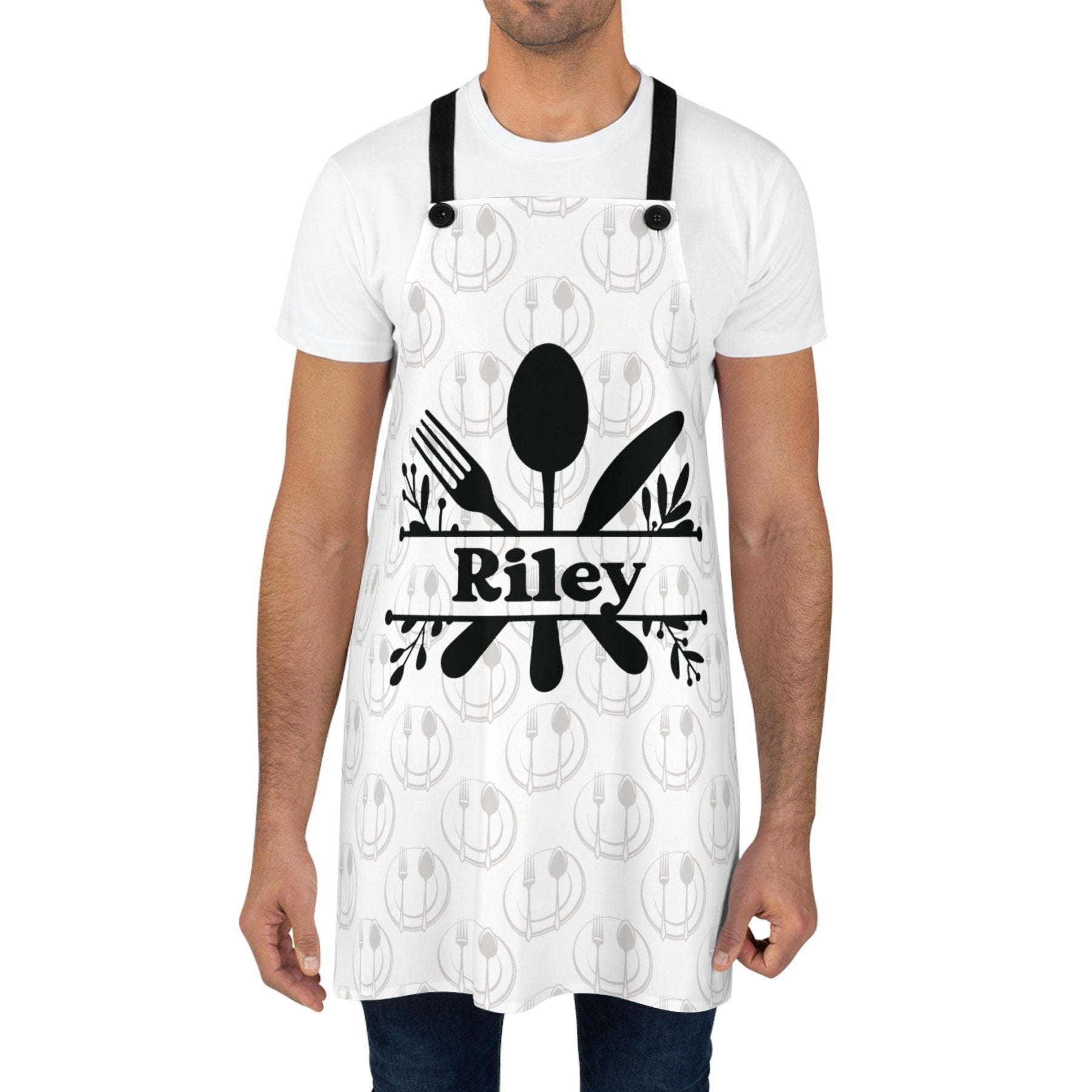 Apron, Fork Spoon & Knife, Personalized Unisex Apron - Janlyn's Crafts