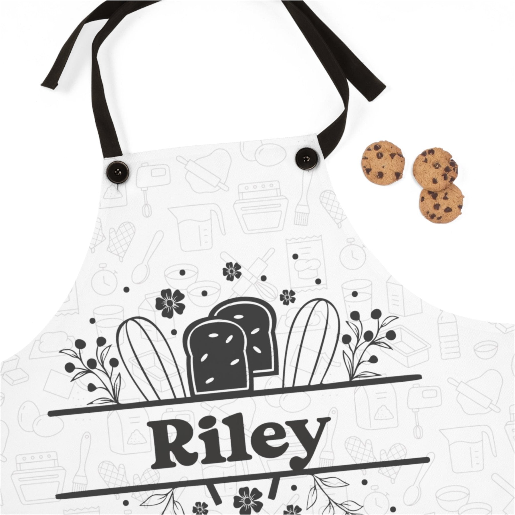 Apron, Whisk & Bread, Personalized Unisex Apron - Janlyn's Crafts