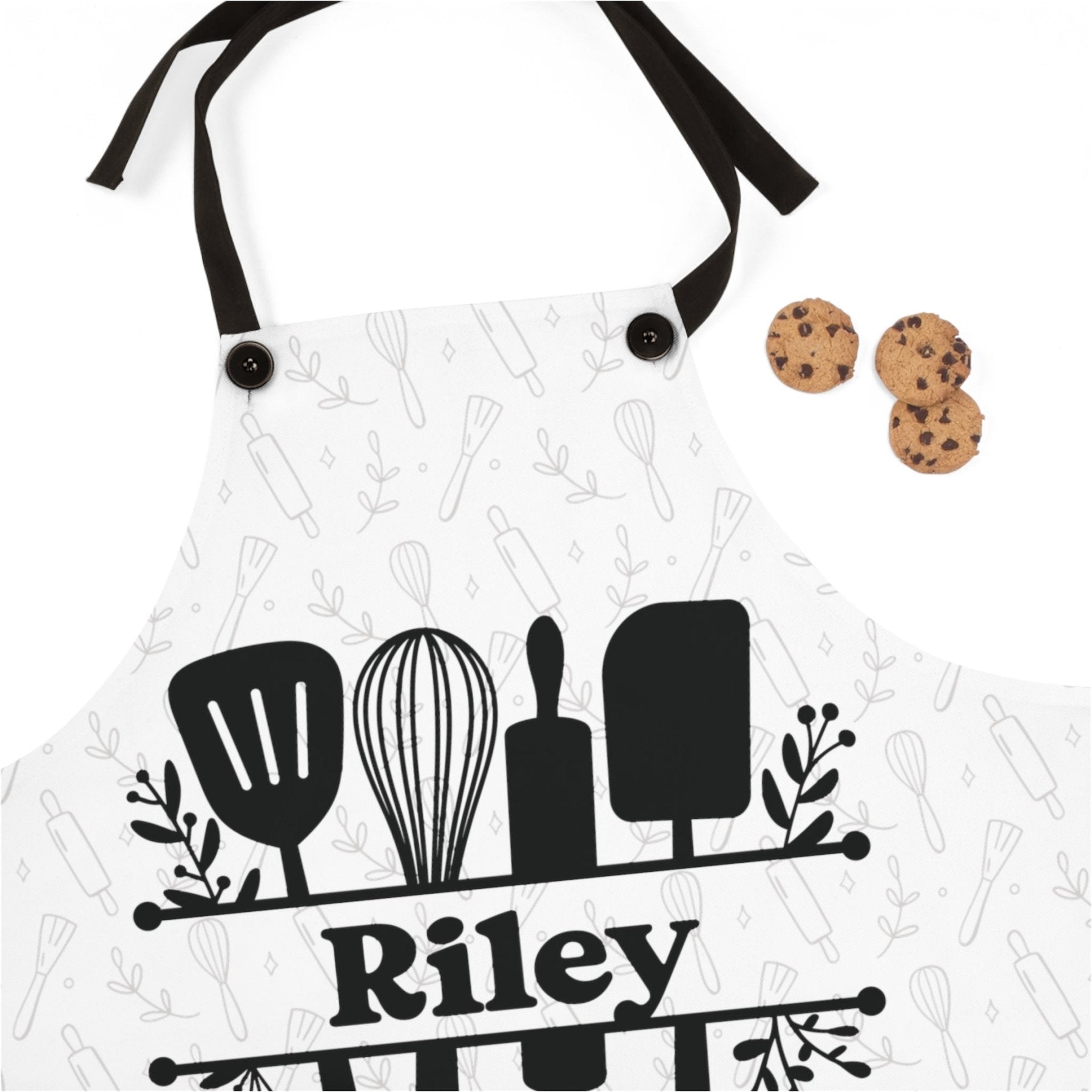 Apron, Whisk Roll Pin Spatula, Personalized Unisex Apron - Janlyn's Crafts