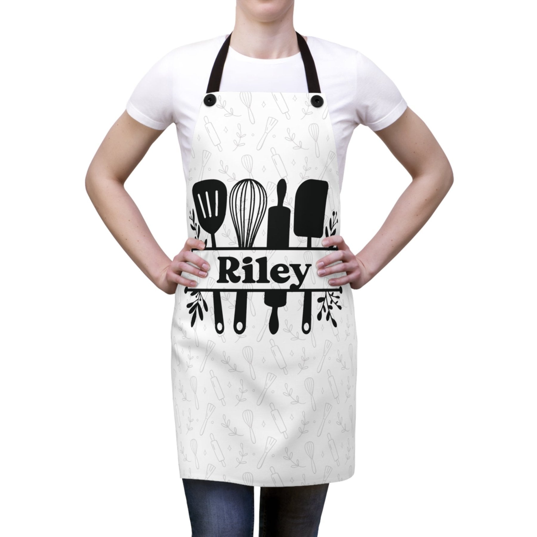 Apron, Whisk Roll Pin Spatula, Personalized Unisex Apron - Janlyn's Crafts