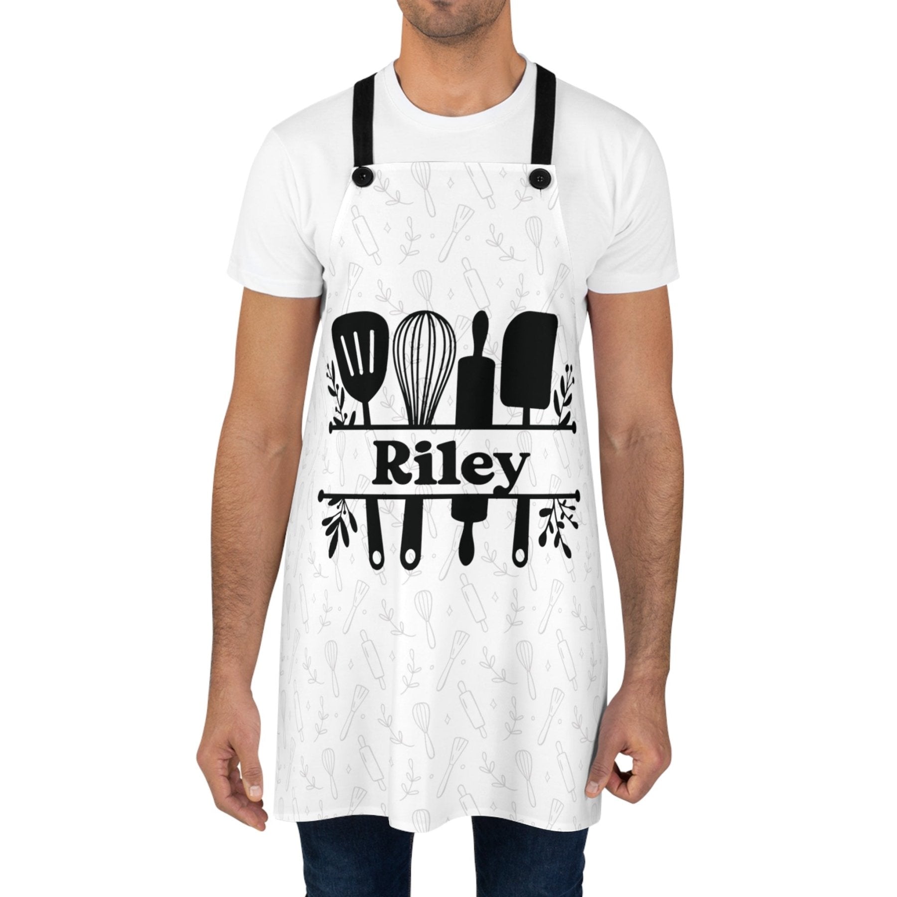 Apron, Whisk Roll Pin Spatula, Personalized Unisex Apron - Janlyn's Crafts