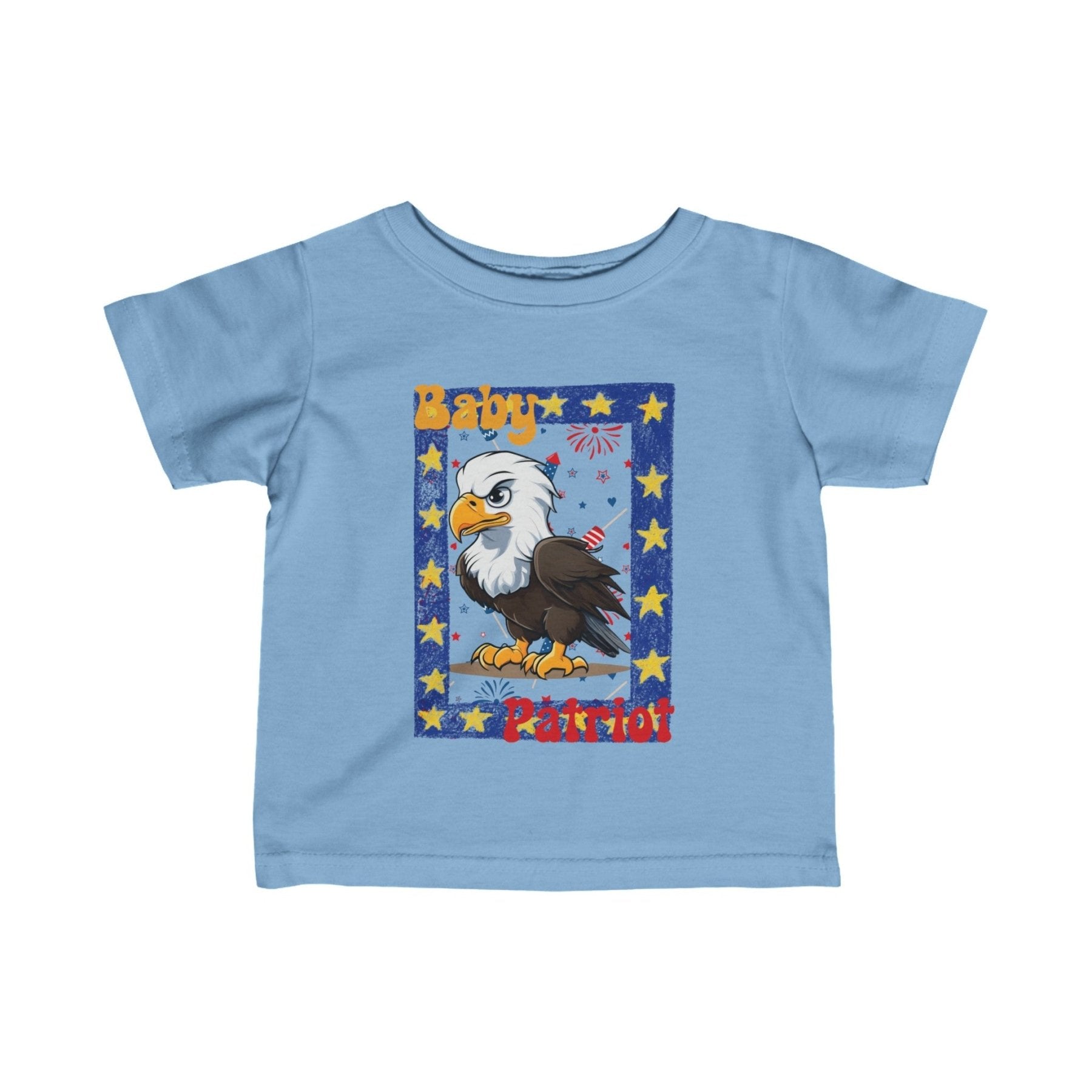 Baby Patriot, Framed Baby Bald Eagle, Infant Fine Jersey Tee, 6M-24M - Janlyn's Crafts