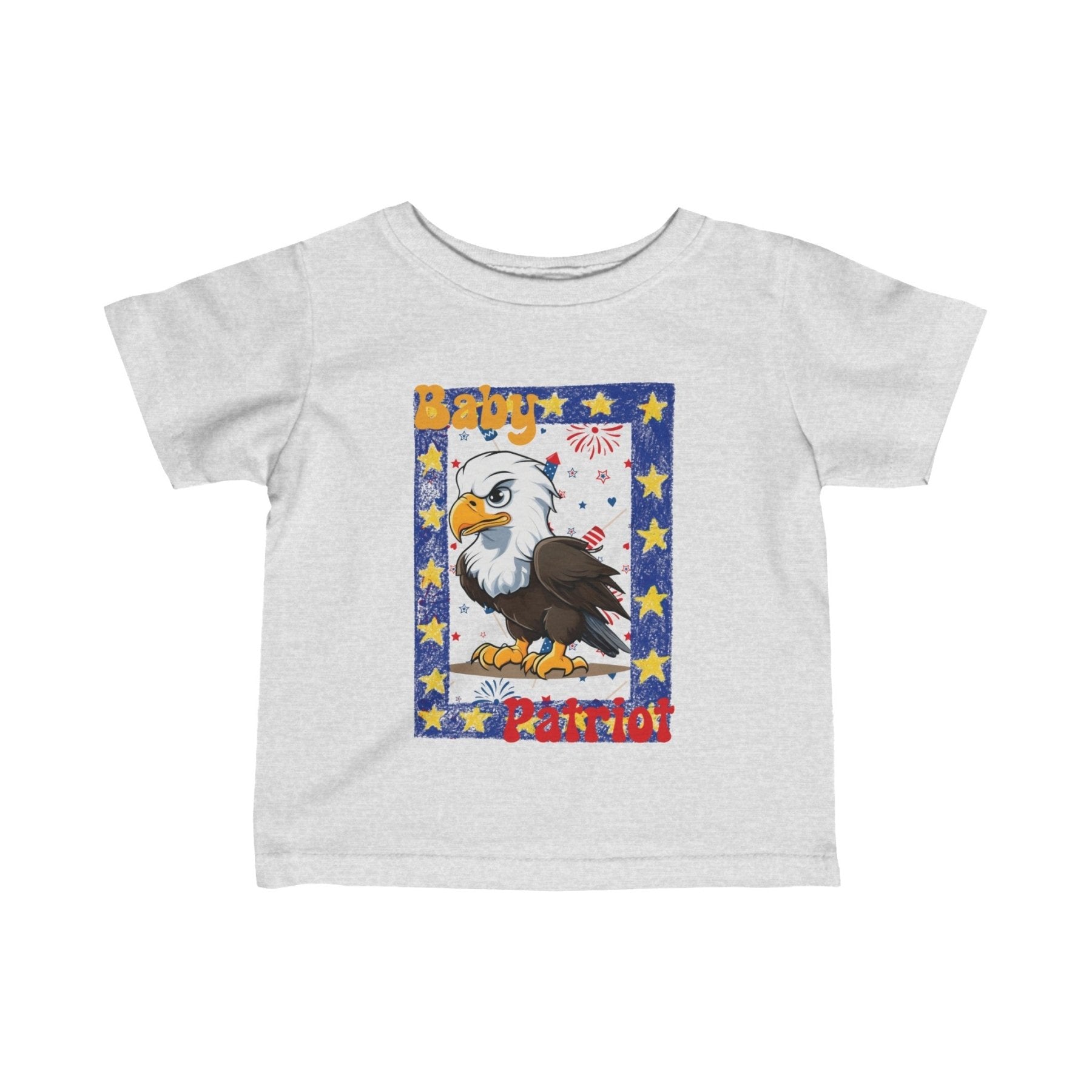 Baby Patriot, Framed Baby Bald Eagle, Infant Fine Jersey Tee, 6M-24M - Janlyn's Crafts