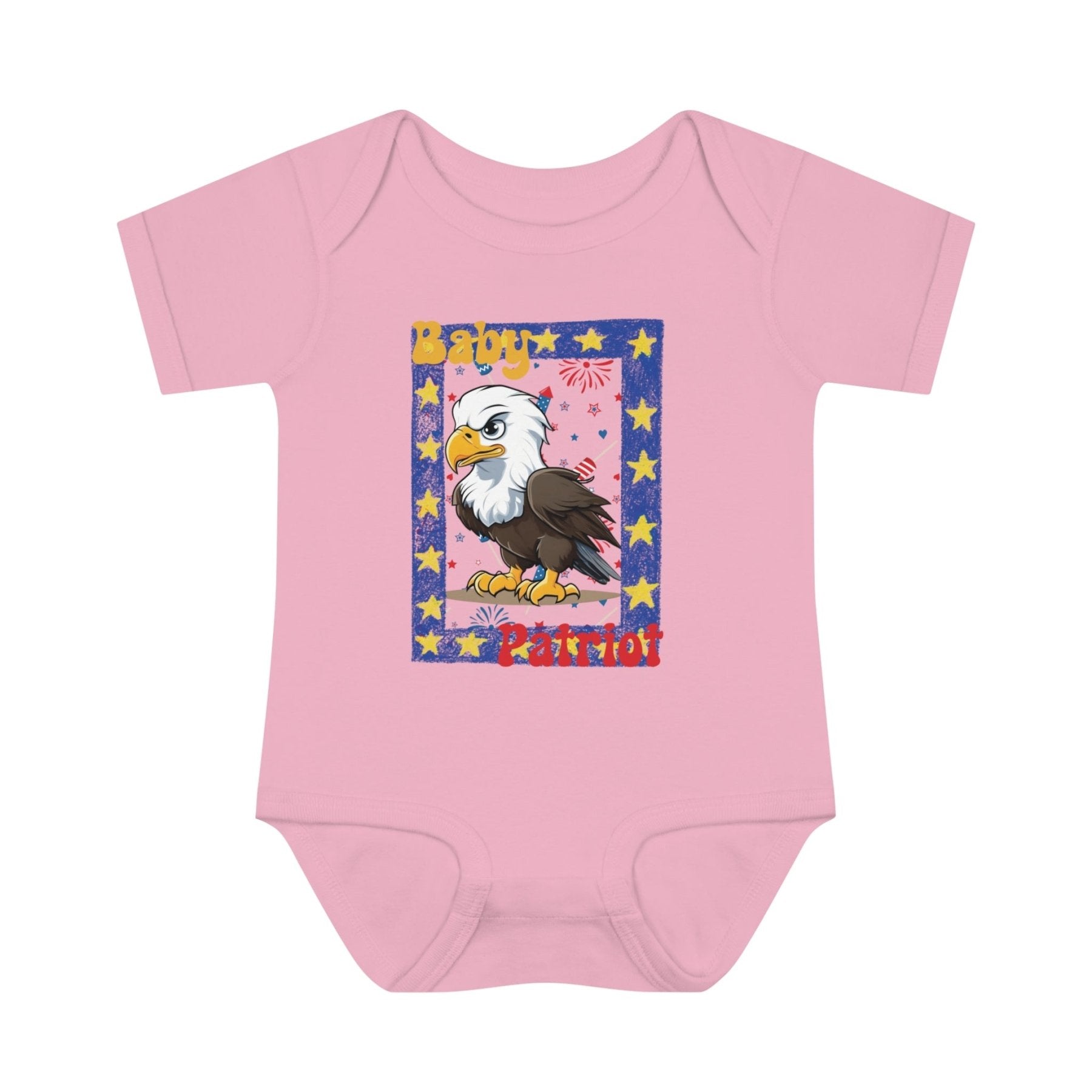 Baby Patriot, Framed Baby Bald Eagle, Onesie, Bodysuit, 0M-24M - Janlyn's Crafts