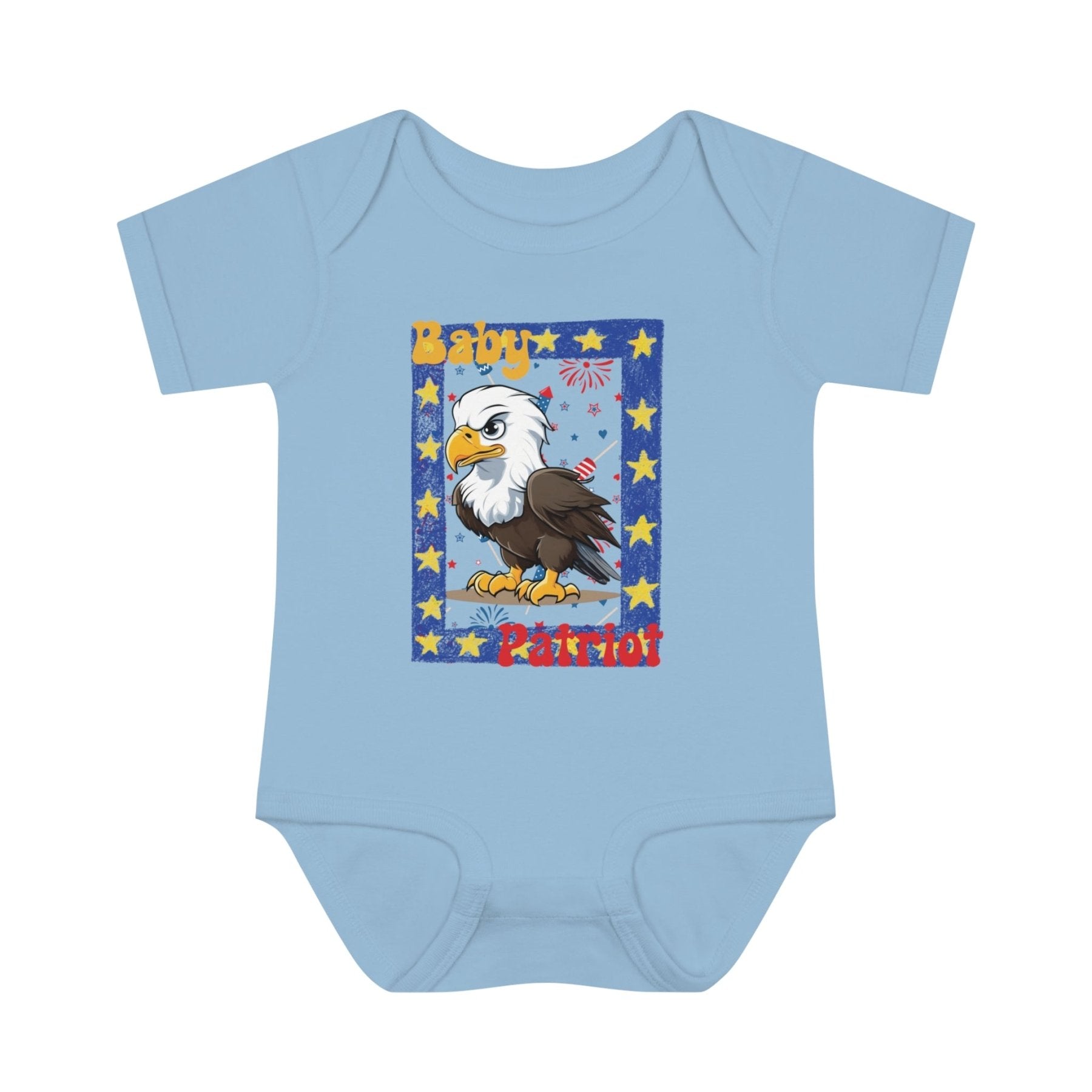 Baby Patriot, Framed Baby Bald Eagle, Onesie, Bodysuit, 0M-24M - Janlyn's Crafts