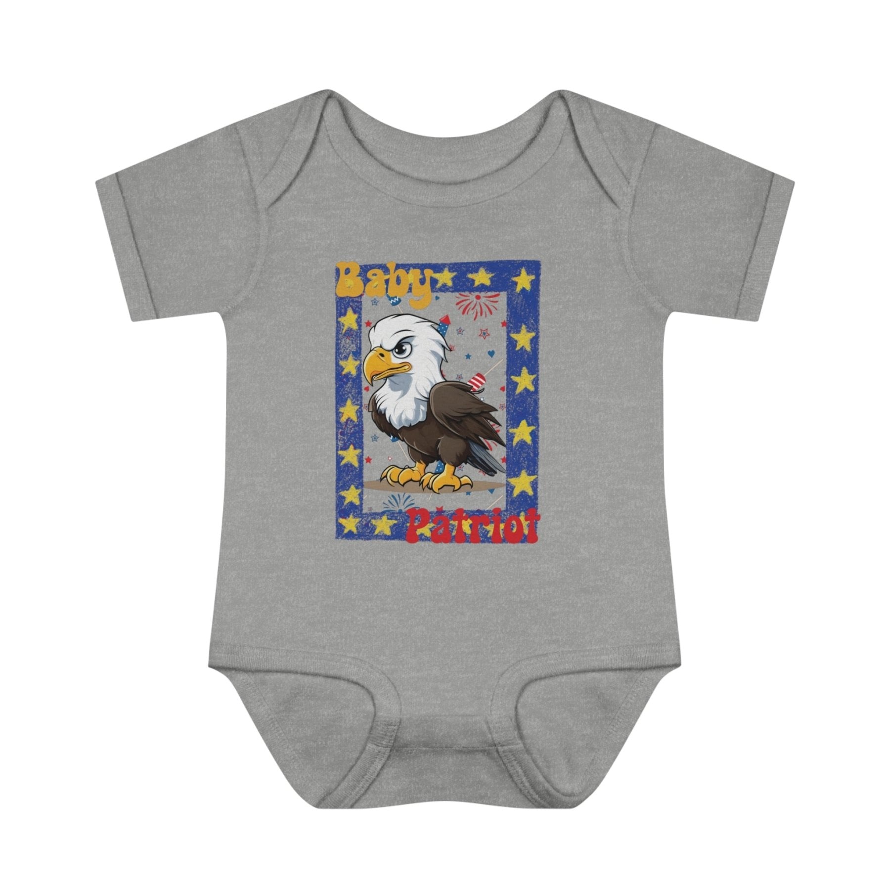 Baby Patriot, Framed Baby Bald Eagle, Onesie, Bodysuit, 0M-24M - Janlyn's Crafts