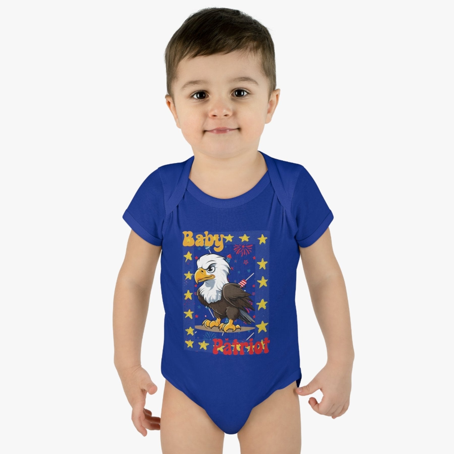 Baby Patriot, Framed Baby Bald Eagle, Onesie, Bodysuit, 0M-24M - Janlyn's Crafts