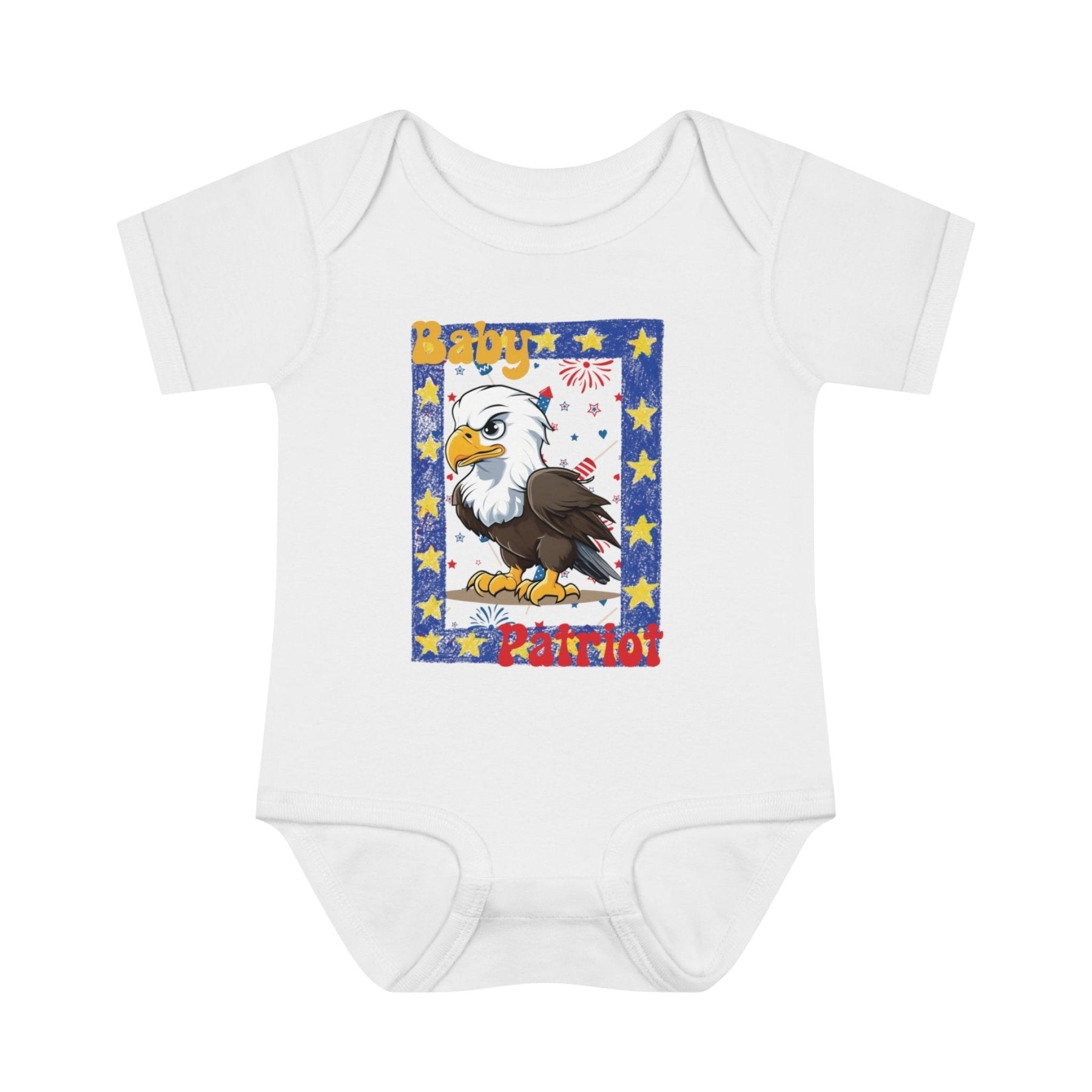 Baby Patriot, Framed Baby Bald Eagle, Onesie, Bodysuit, 0M-24M - Janlyn's Crafts