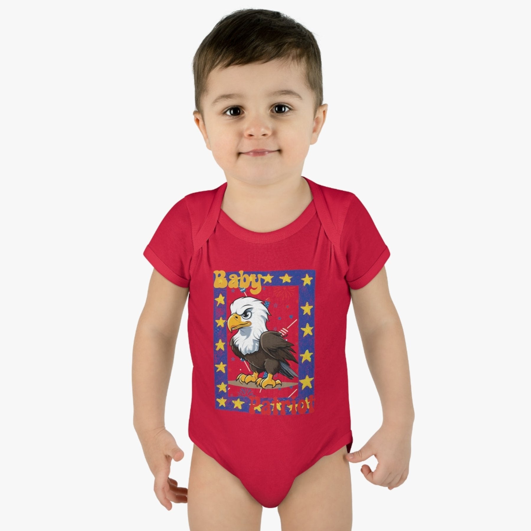 Baby Patriot, Framed Baby Bald Eagle, Onesie, Bodysuit, 0M-24M - Janlyn's Crafts