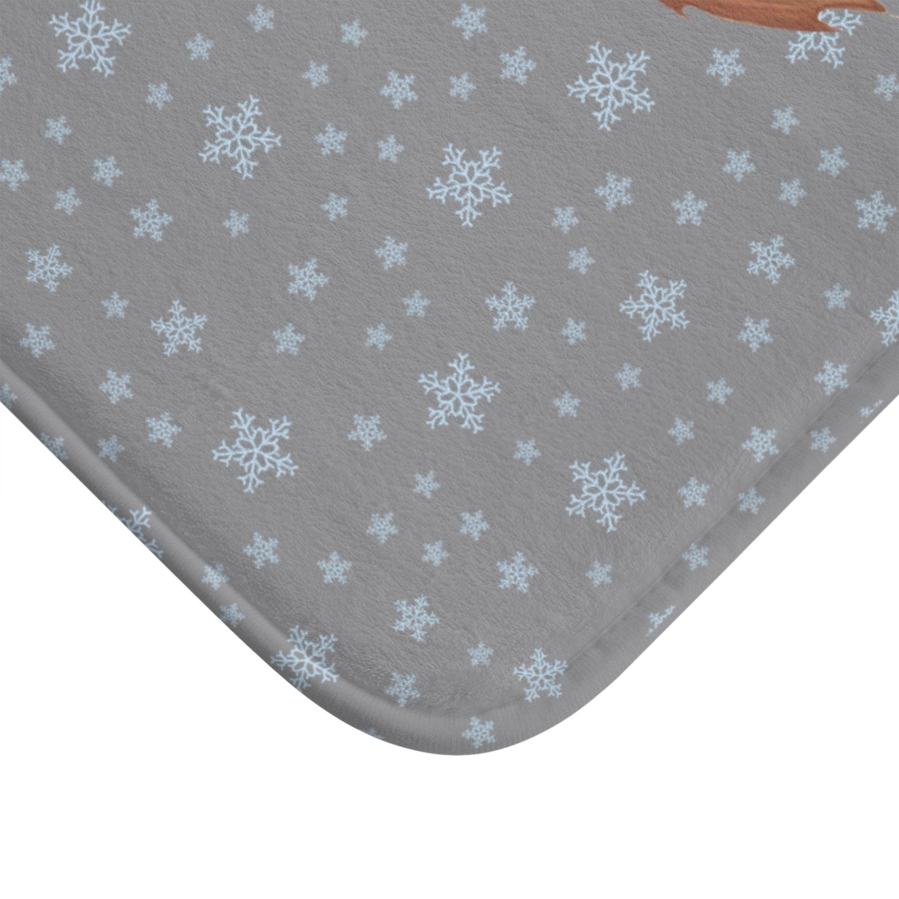 Bath Mat, Winter, Hello Winter, Gray, Snowman 2 - Janlyn's Crafts