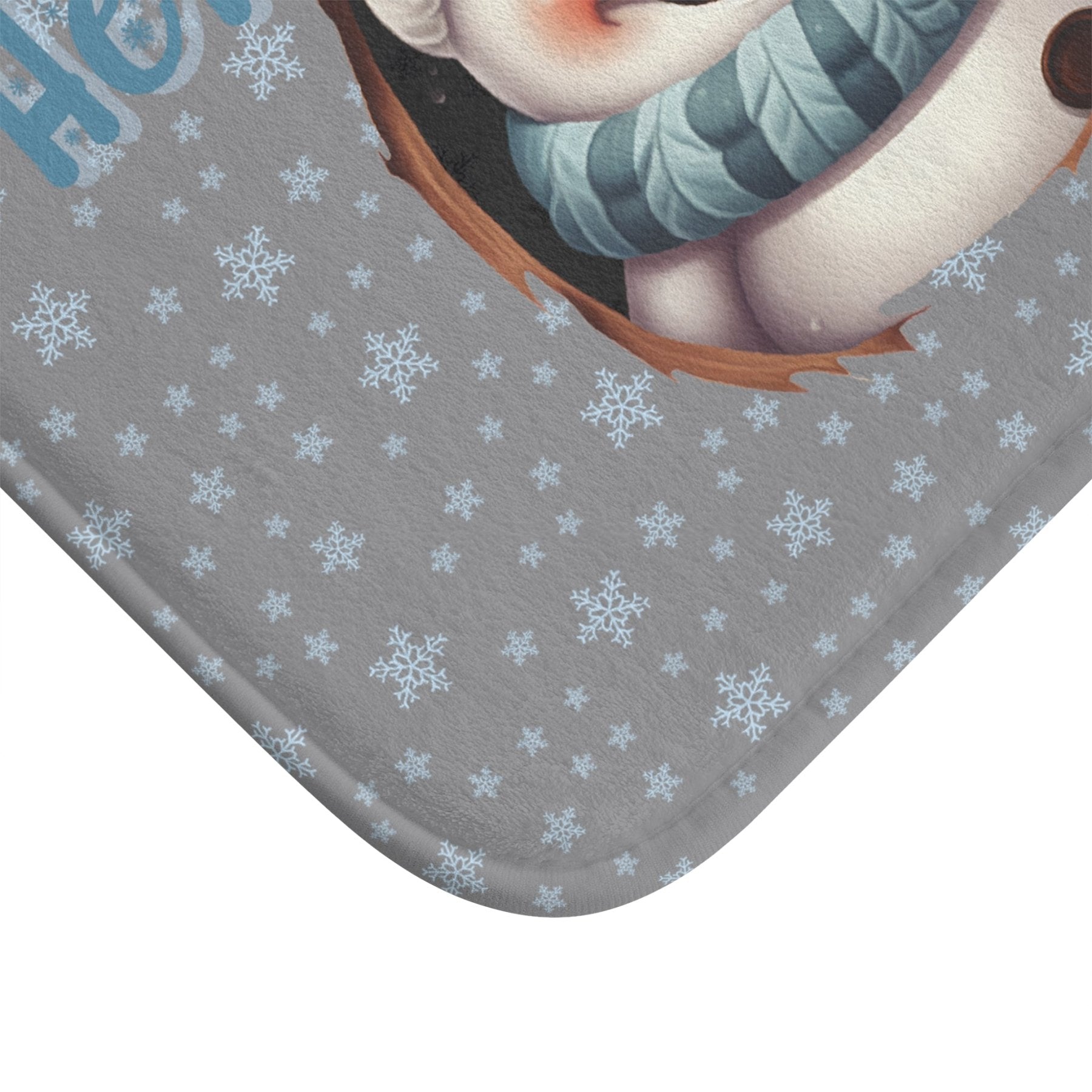 Bath Mat, Winter, Hello Winter, Gray, Snowman 2 - Janlyn's Crafts