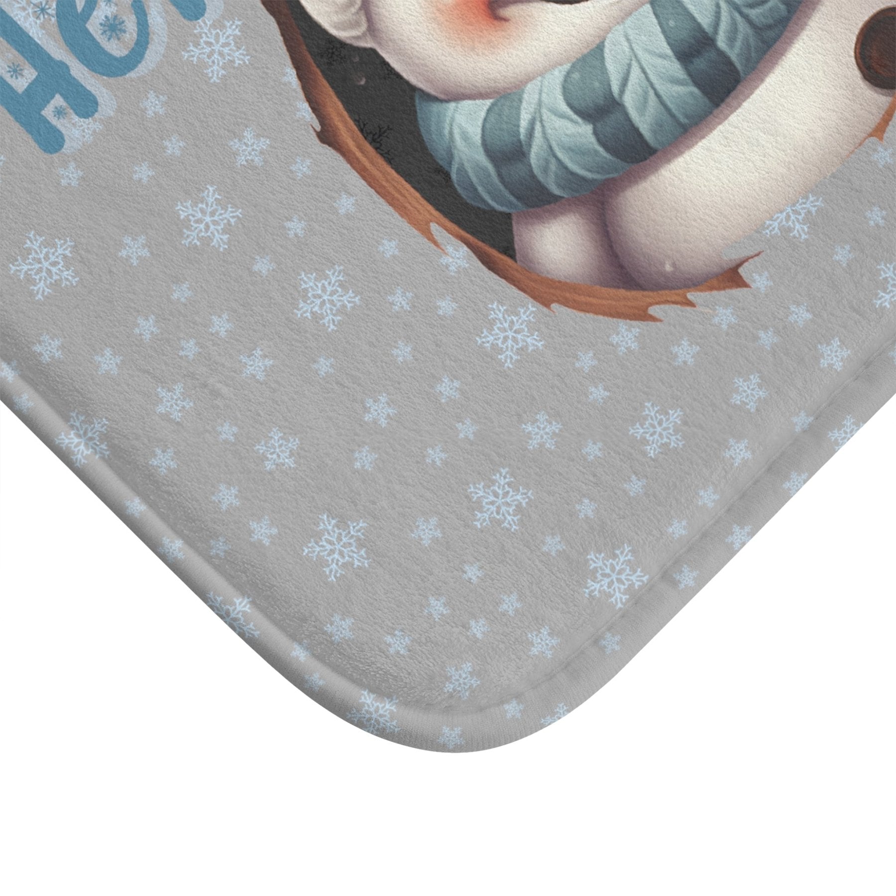 Bath Mat, Winter, Hello Winter, Light Gray, Snowman 2 - Janlyn's Crafts