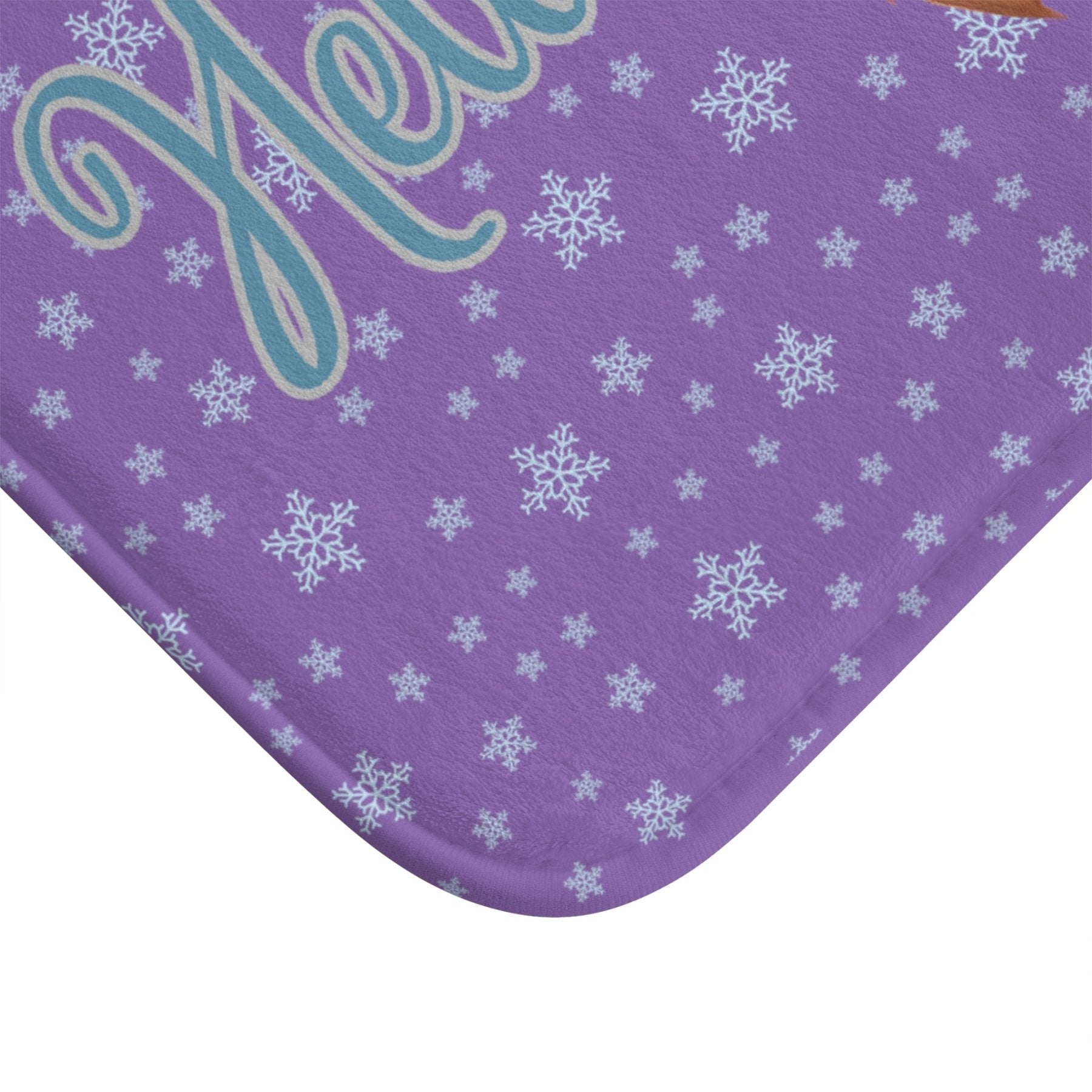 Bath Mat, Winter, Hello Winter, Light Purple, Snowman 1 - Janlyn's Crafts