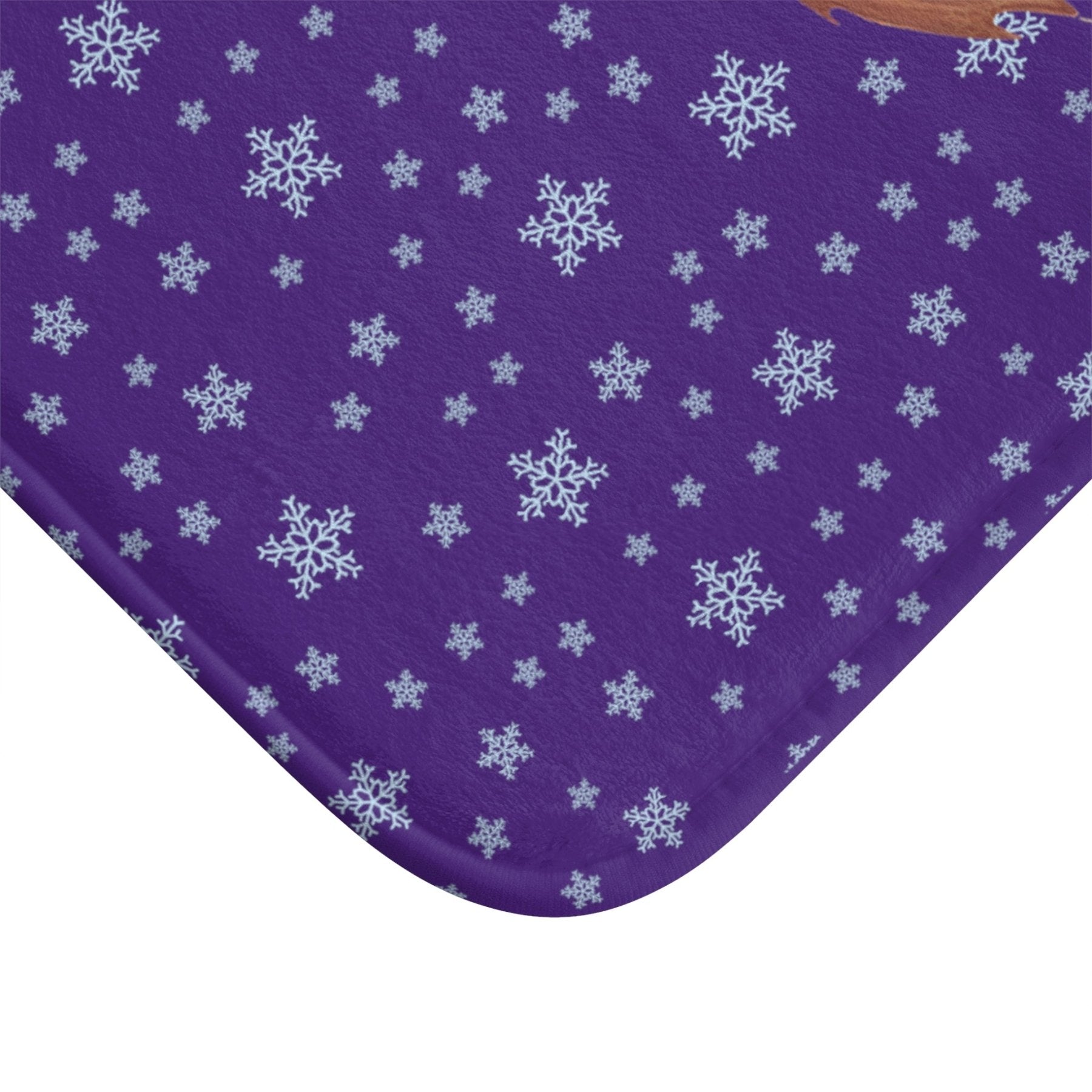 Bath Mat, Winter, Hello Winter, Purple, Snowman 2 - Janlyn's Crafts