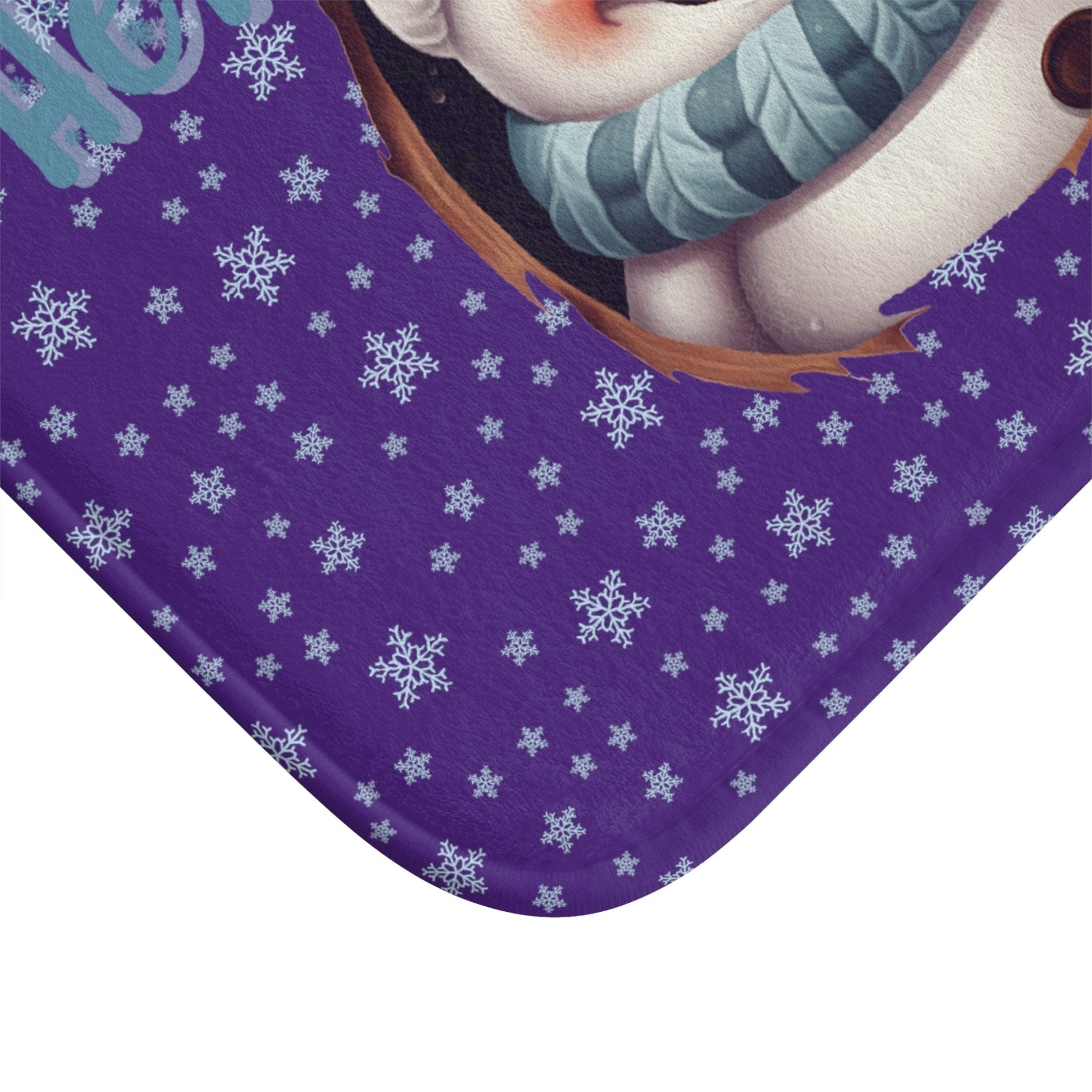 Bath Mat, Winter, Hello Winter, Purple, Snowman 2 - Janlyn's Crafts