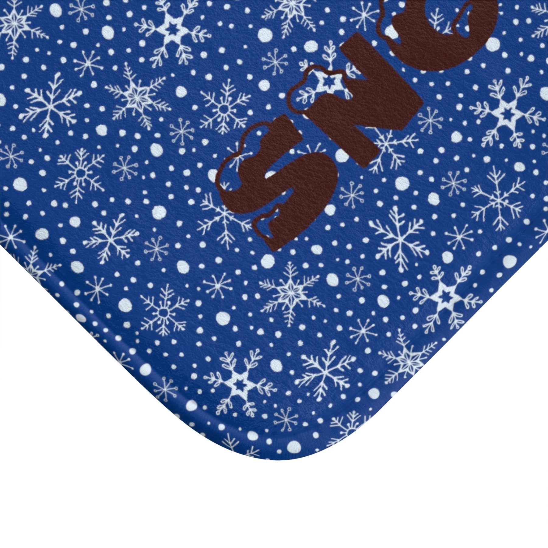 Bath Mat, Winter, Let it Snow, Dark Blue, Snowman 3 - Janlyn's Crafts