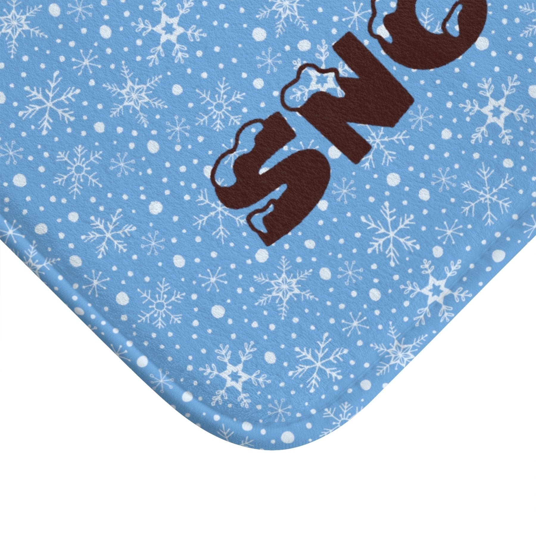 Bath Mat, Winter, Let it Snow, Light Blue, Snowman 3 - Janlyn's Crafts