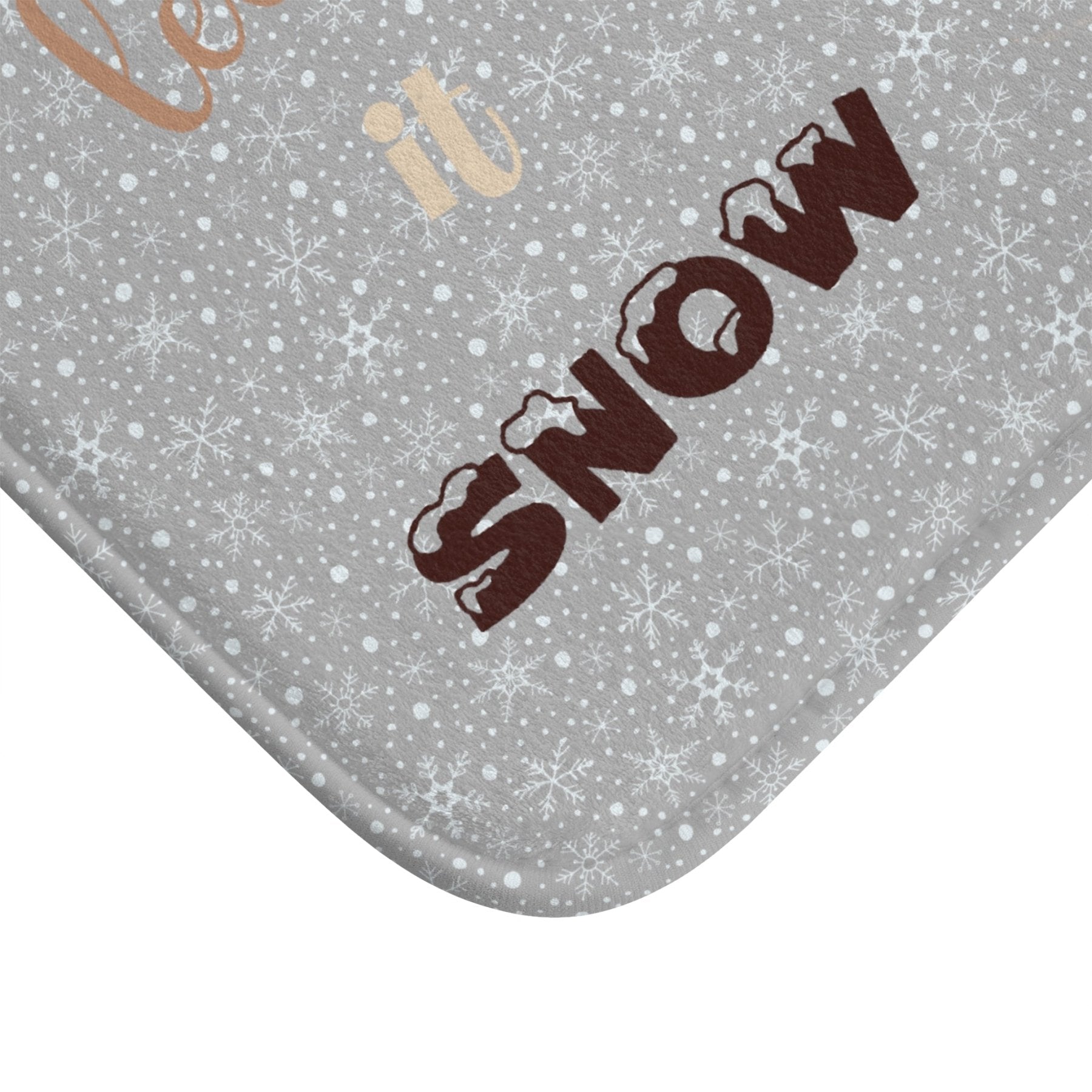 Bath Mat, Winter, Let it Snow, Light Gray, Snowman 3 - Janlyn's Crafts