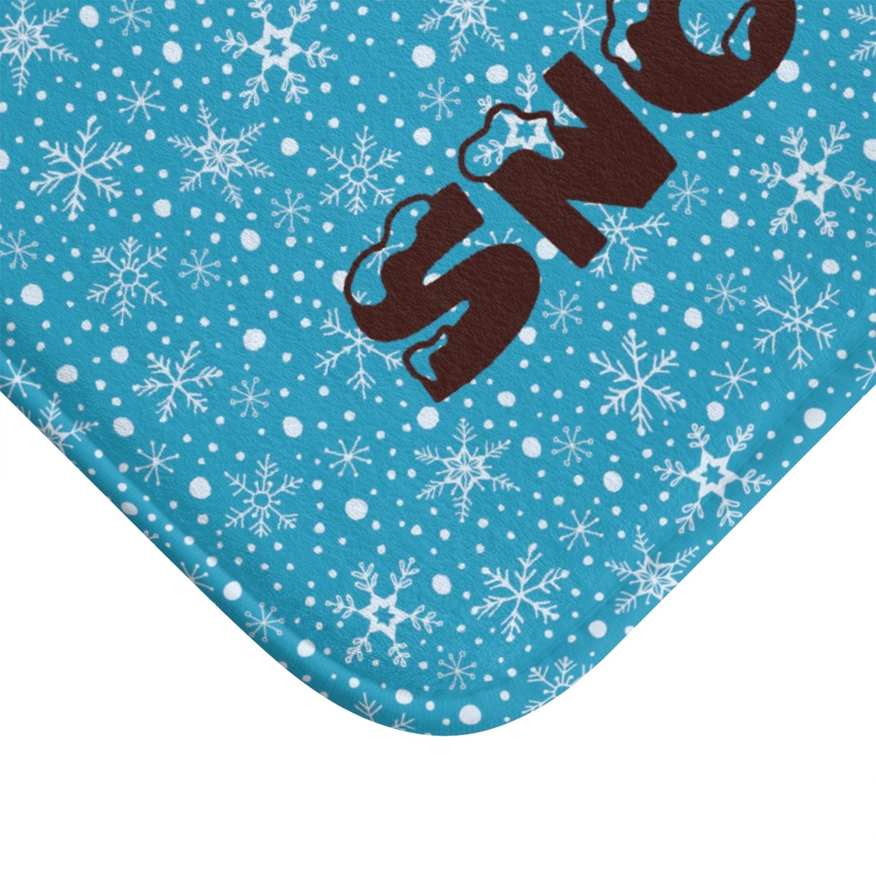 Bath Mat, Winter, Let it Snow, Turquoise, Snowman 3 - Janlyn's Crafts