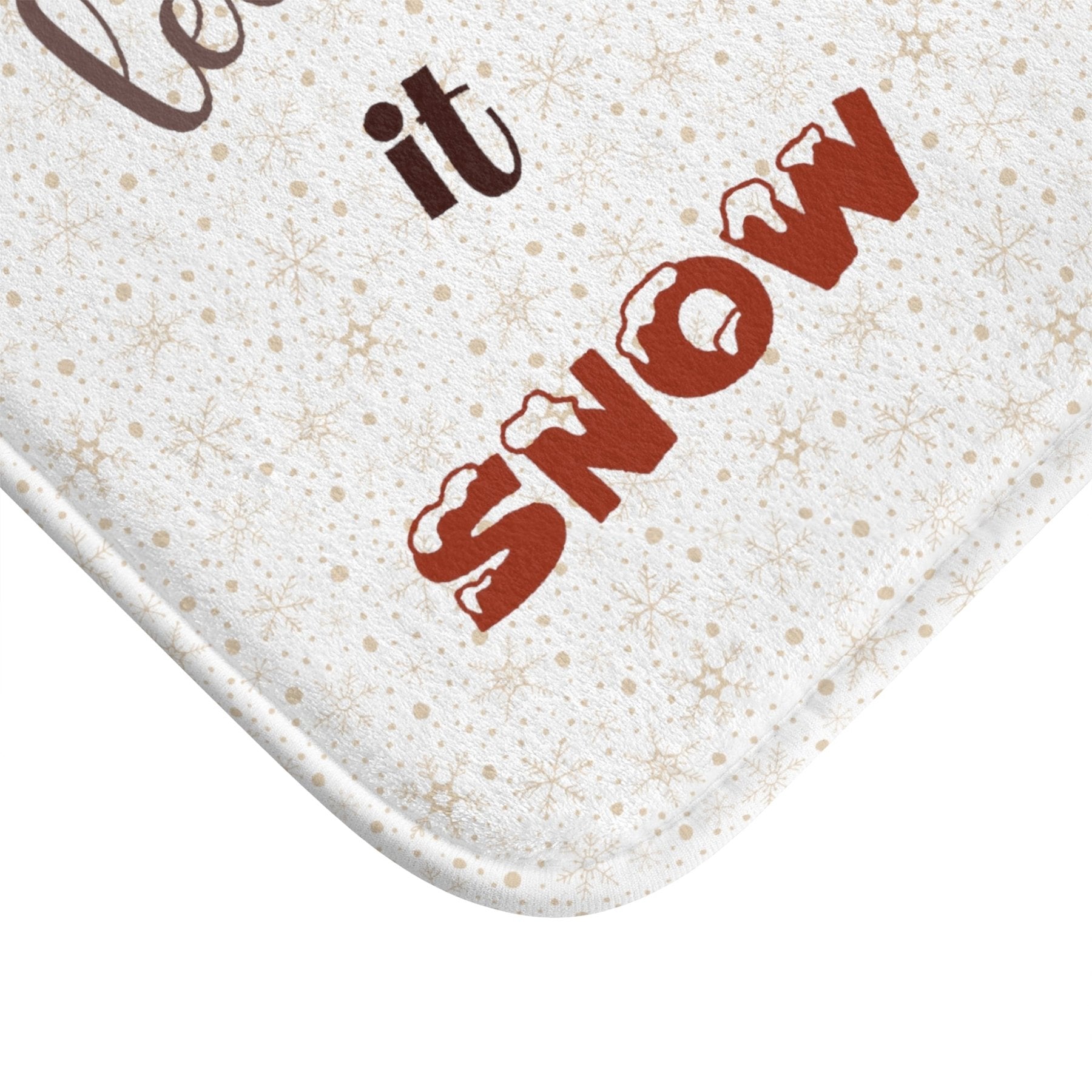 Bath Mat, Winter, Let it Snow, White, Snowman 3 - Janlyn's Crafts