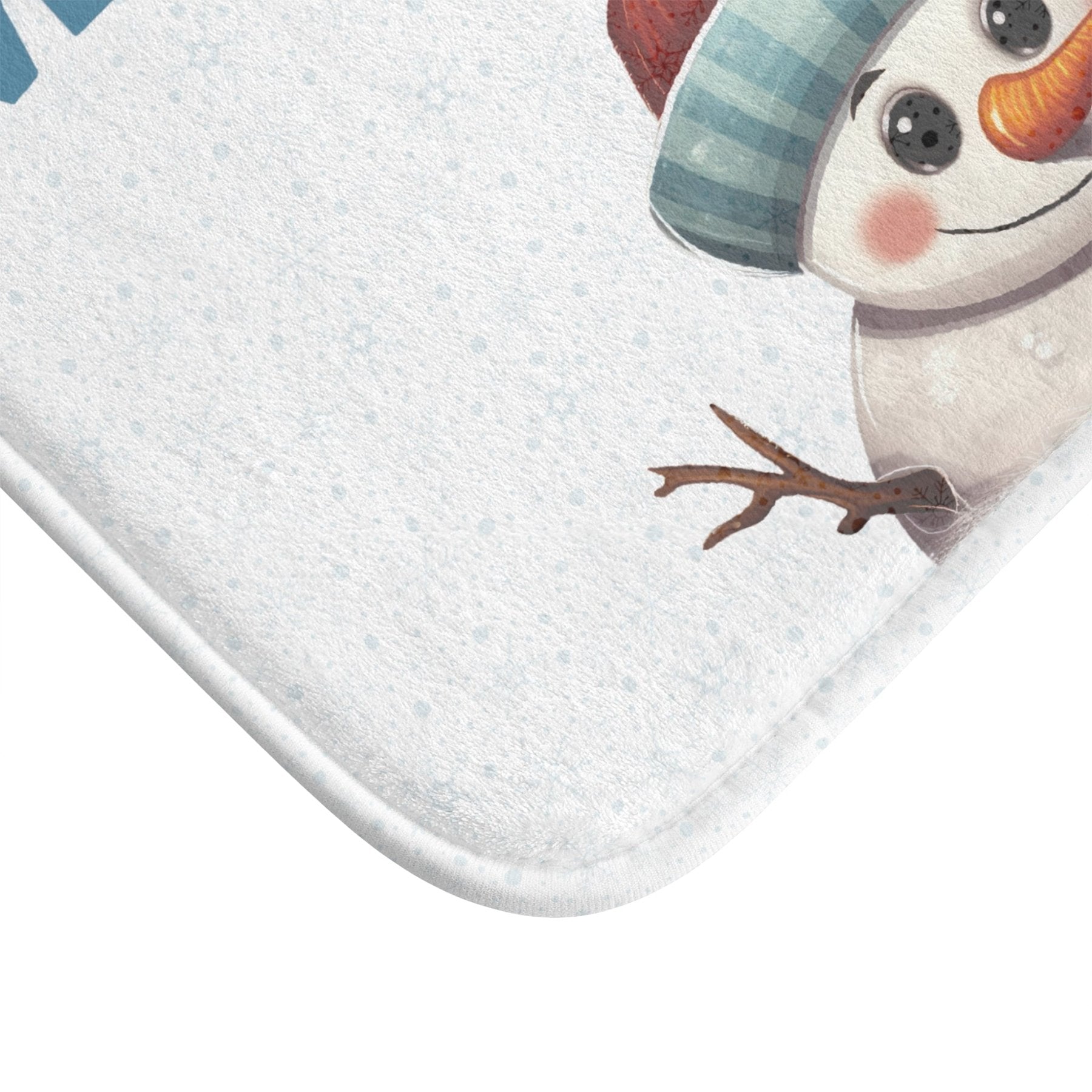 Bath Mat, Winter, Winter Blessings, White, Snowman 4 - Janlyn's Crafts