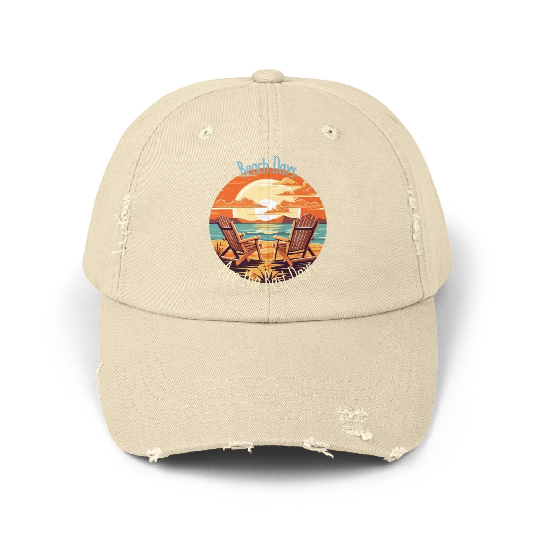 Beach Days are the Best Days, Unisex Distressed Cap - Janlyn's Crafts