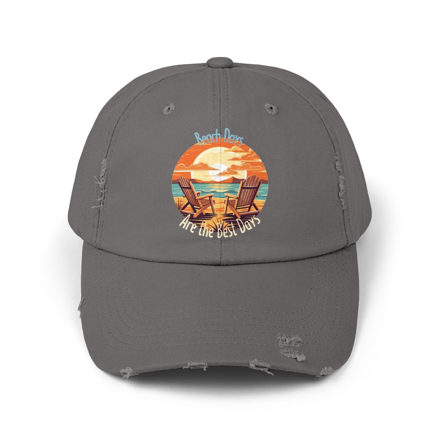 Beach Days are the Best Days, Unisex Distressed Cap - Janlyn's Crafts