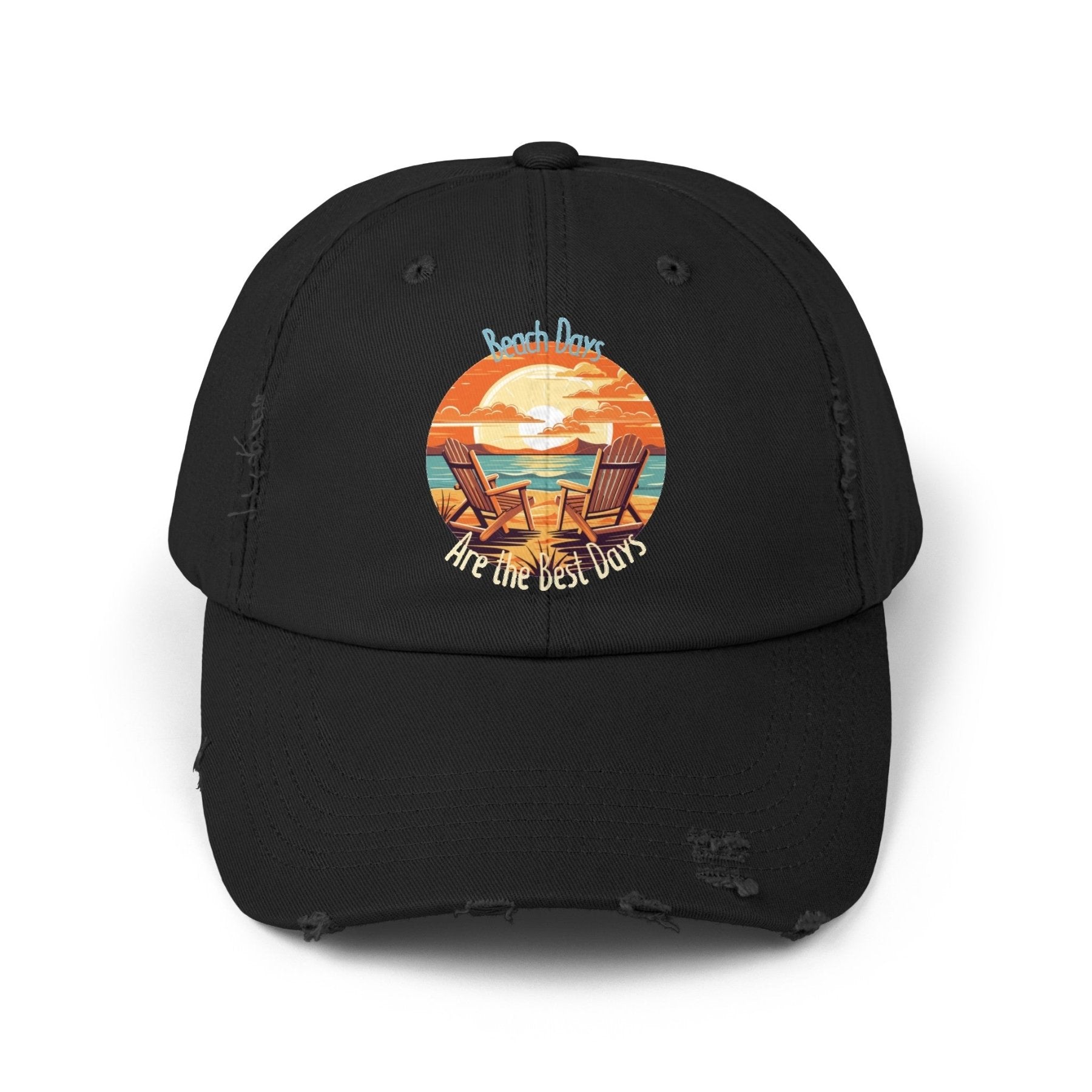 Beach Days are the Best Days, Unisex Distressed Cap - Janlyn's Crafts