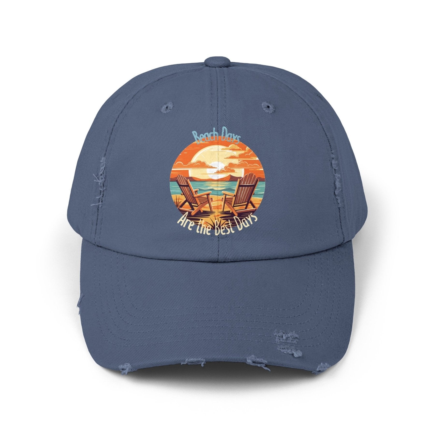 Beach Days are the Best Days, Unisex Distressed Cap - Janlyn's Crafts