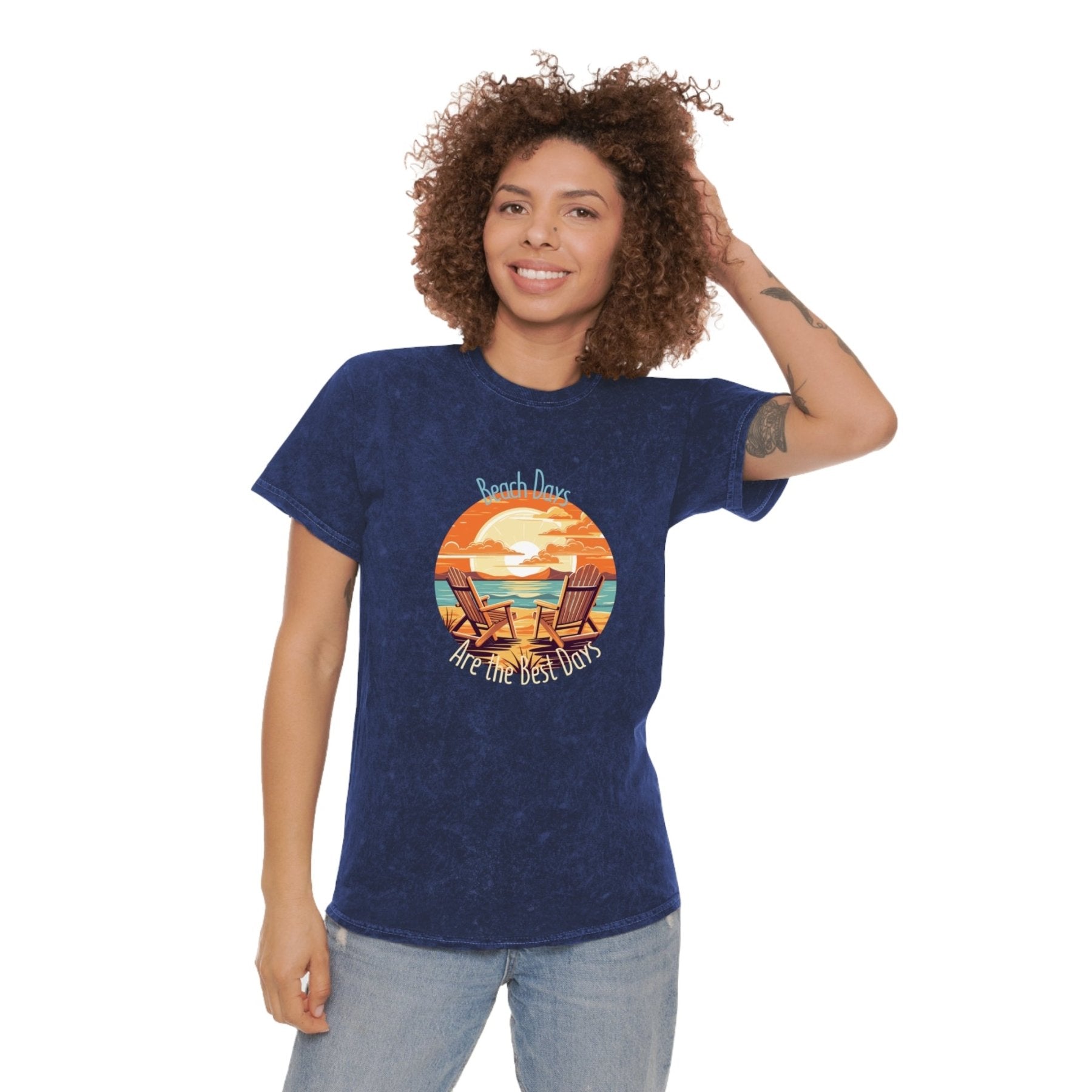 Beach Days are the Best Days, Unisex Mineral Wash T - Shirt - Janlyn's Crafts