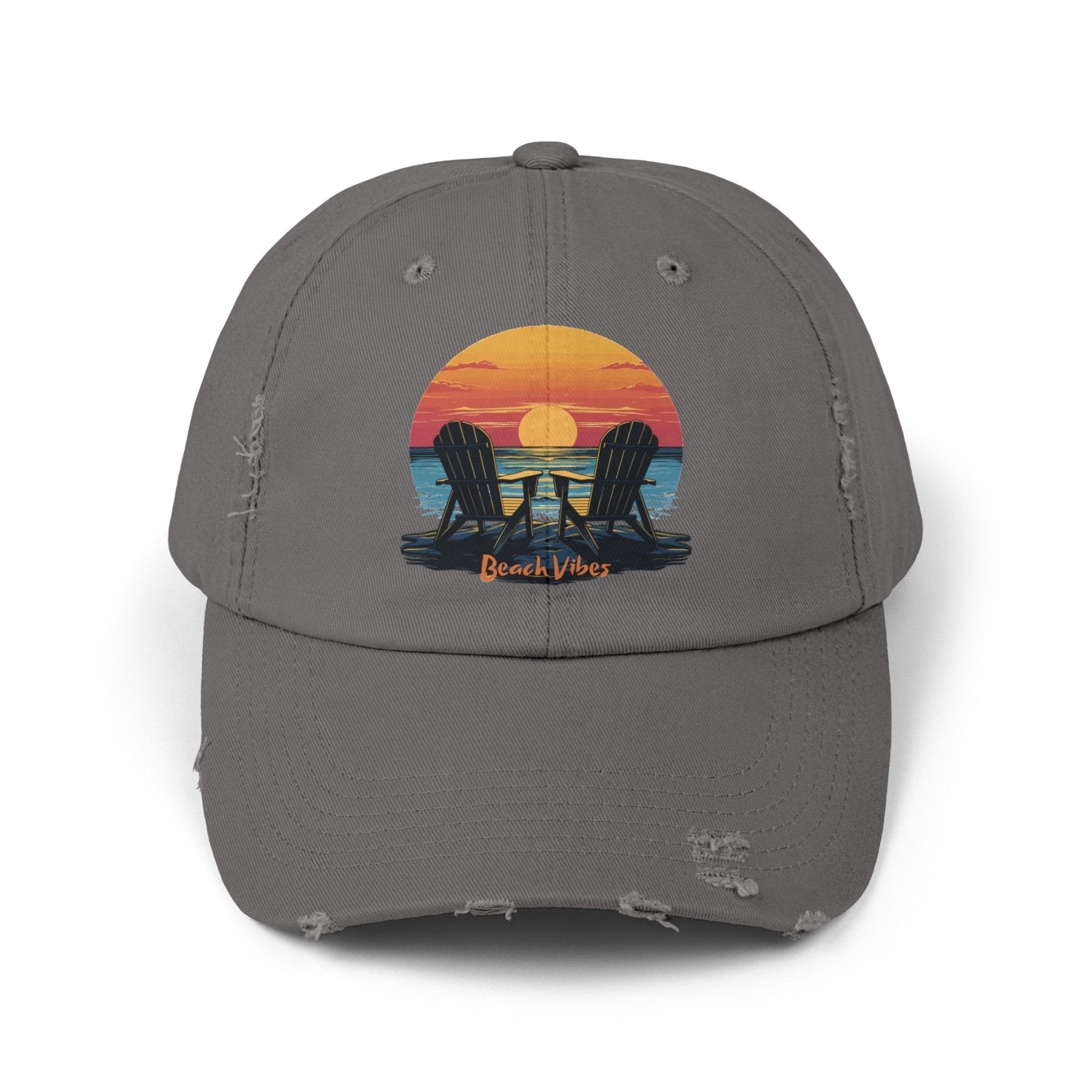 Beach Vibes, Unisex Distressed Cap - Janlyn's Crafts