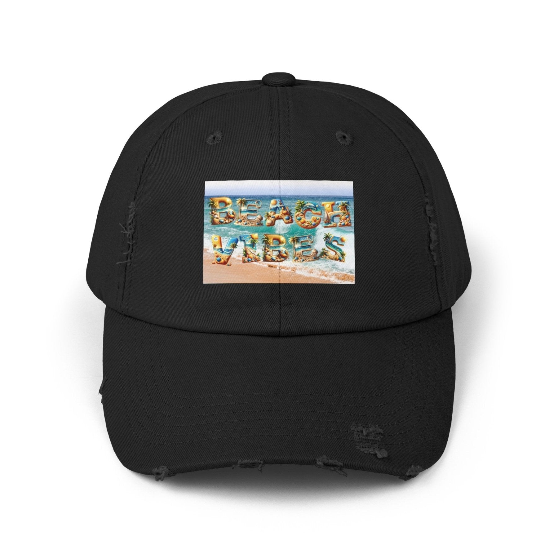 Beach Vibes, Unisex Distressed Cap - Janlyn's Crafts