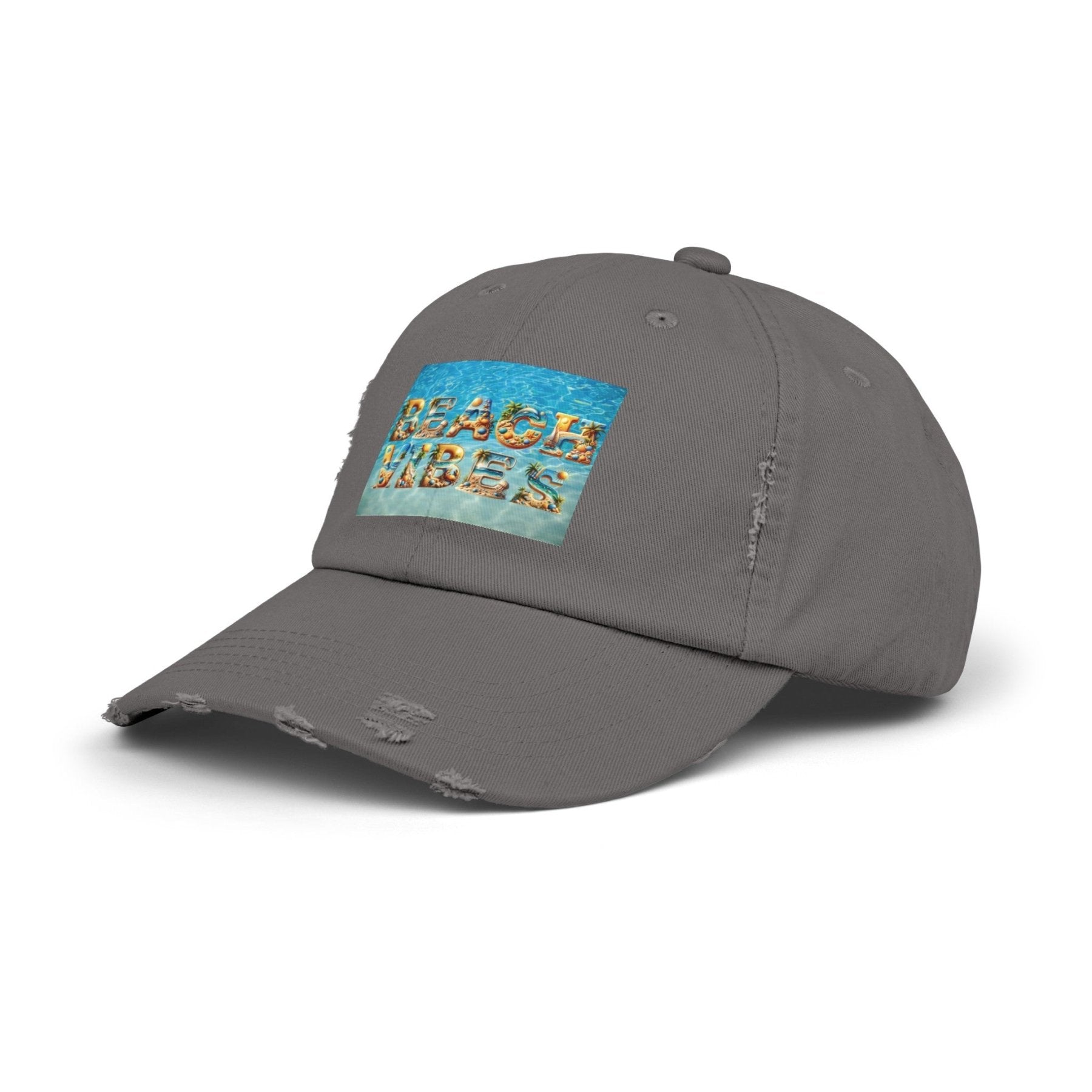 Beach Vibes, Unisex Distressed Cap - Janlyn's Crafts