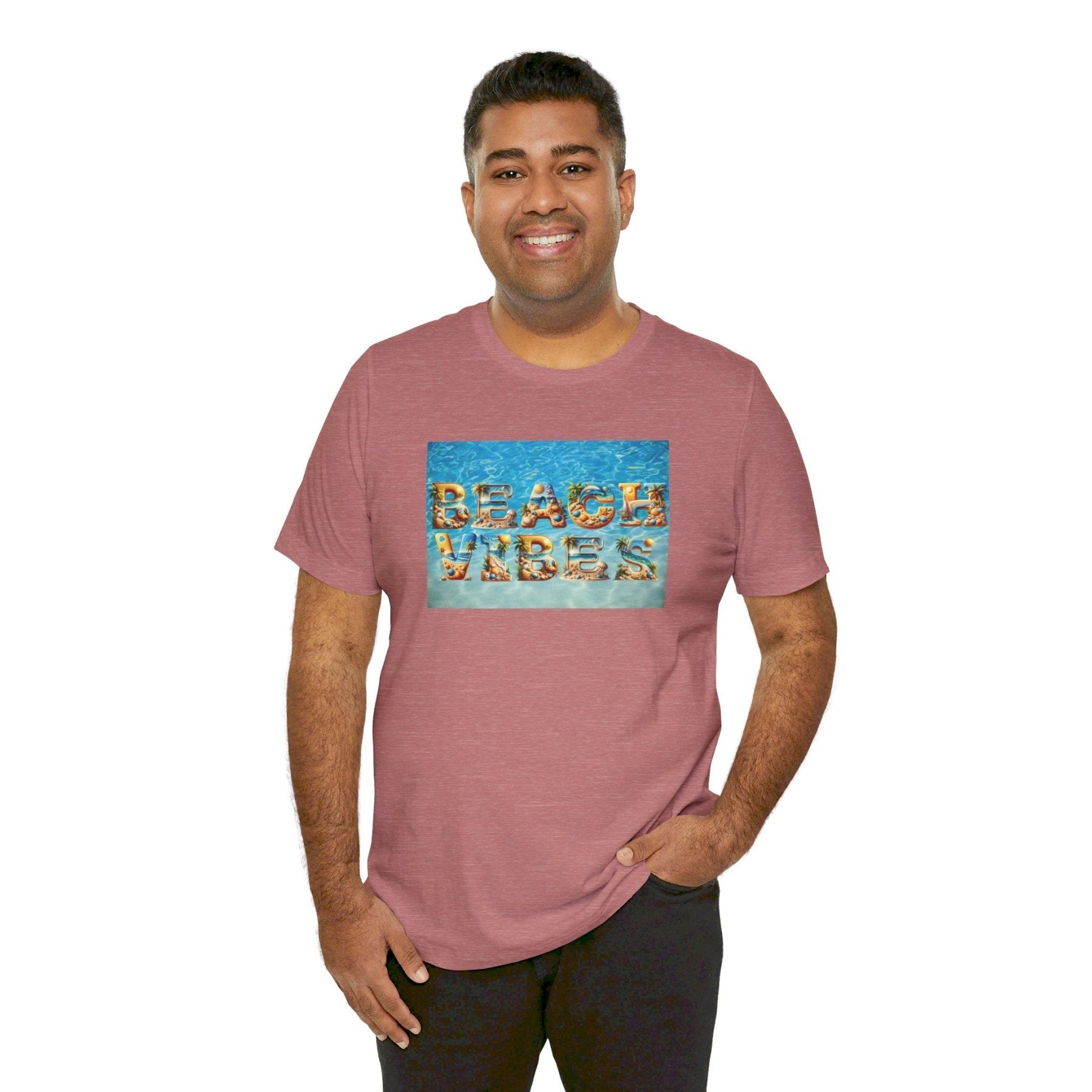 Beach Vibes, Unisex Jersey Short Sleeve Tee - Janlyn's Crafts