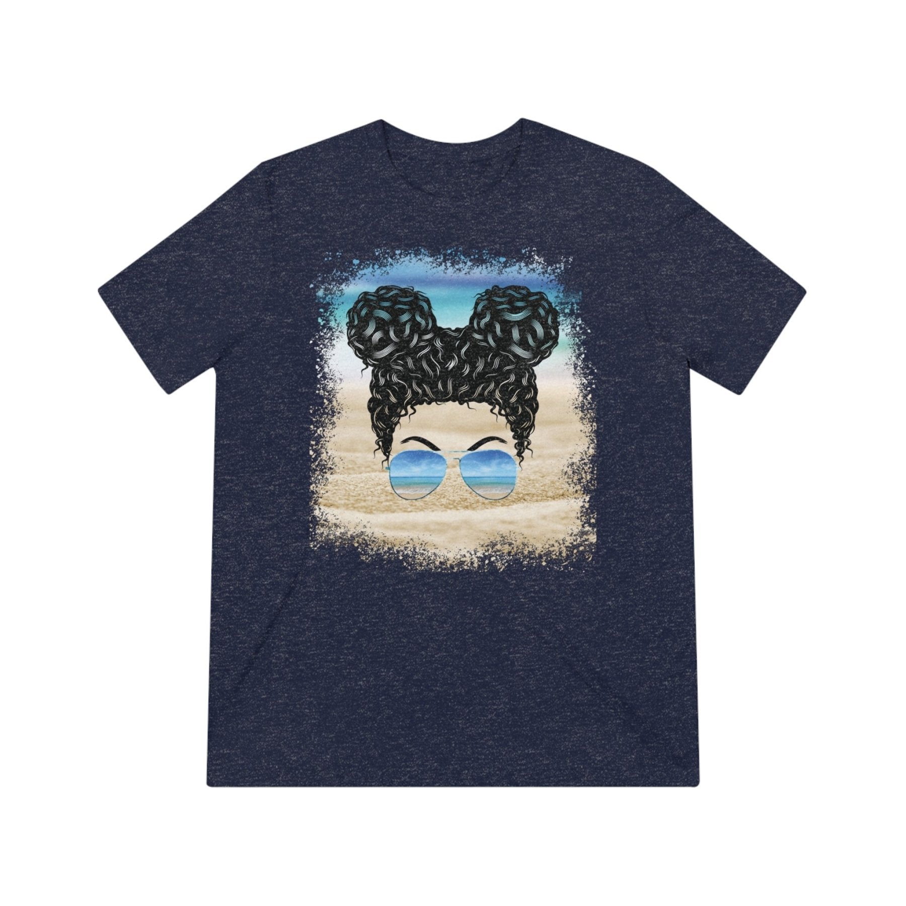 Black Hair Messy Bun, Unisex Triblend T-Shirt - Janlyn's Crafts