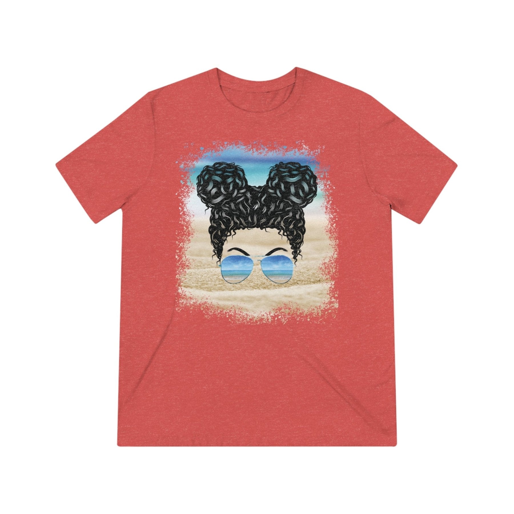 Black Hair Messy Bun, Unisex Triblend T-Shirt - Janlyn's Crafts