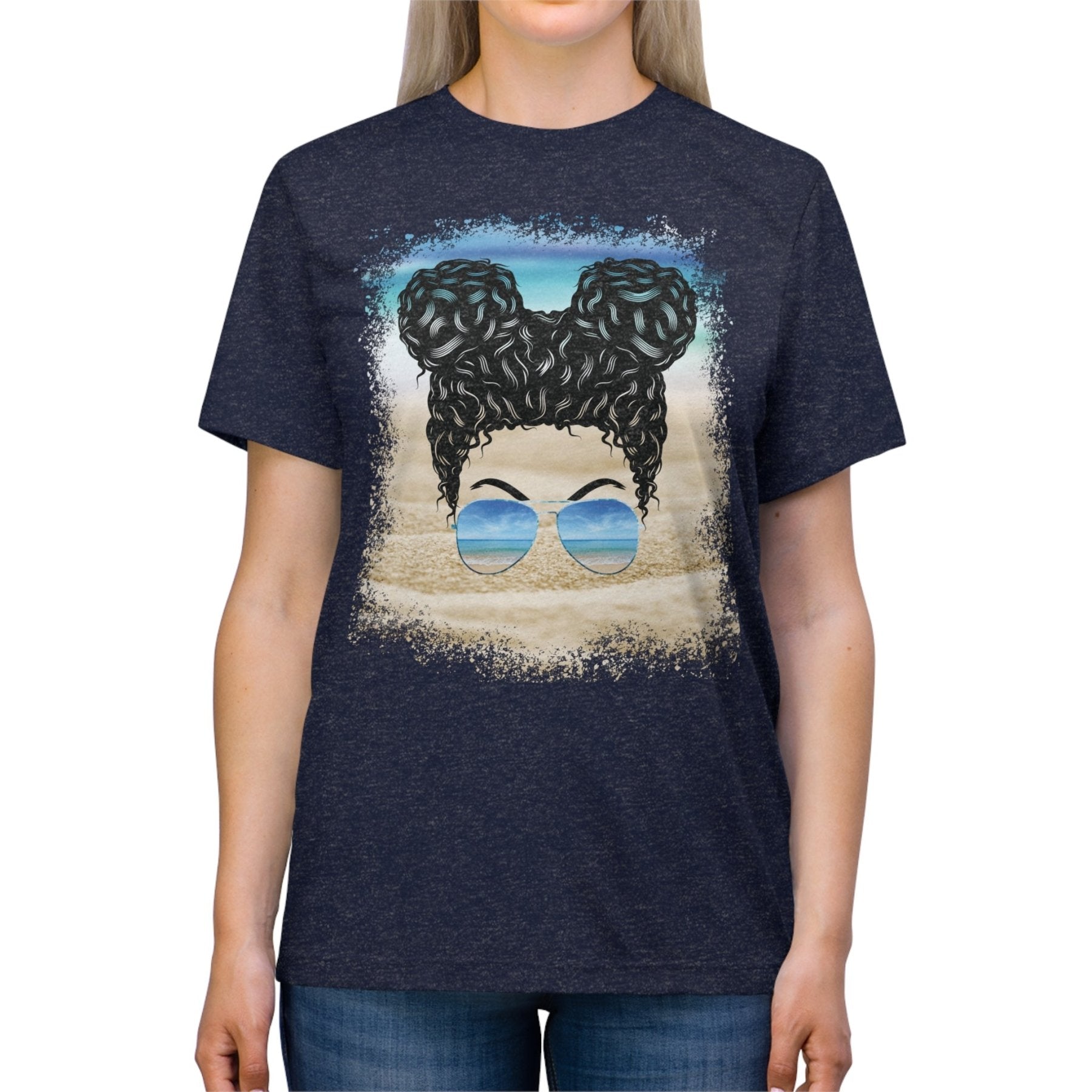 Black Hair Messy Bun, Unisex Triblend T-Shirt - Janlyn's Crafts