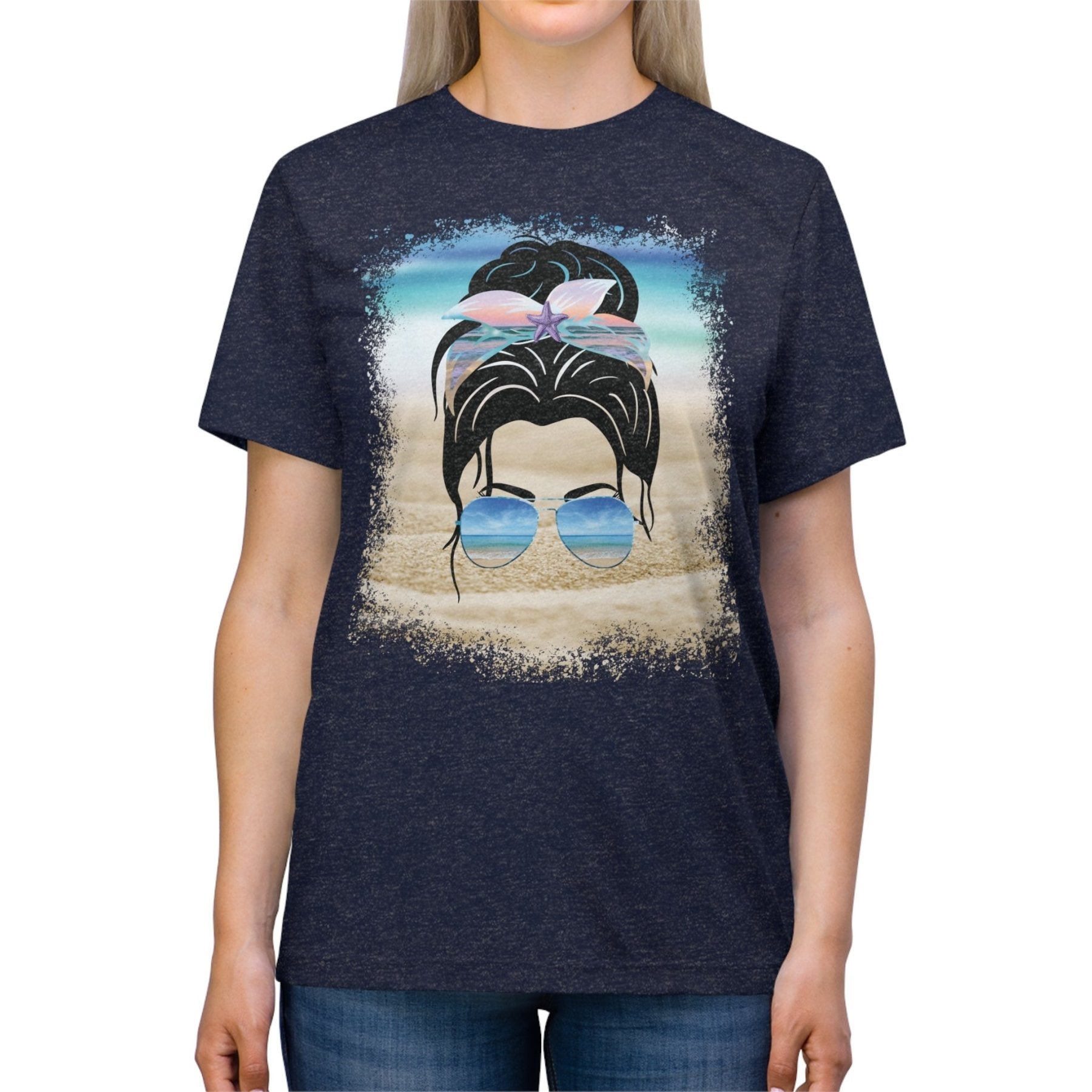 Black Hair Messy Bun, Unisex Triblend T-Shirt - Janlyn's Crafts